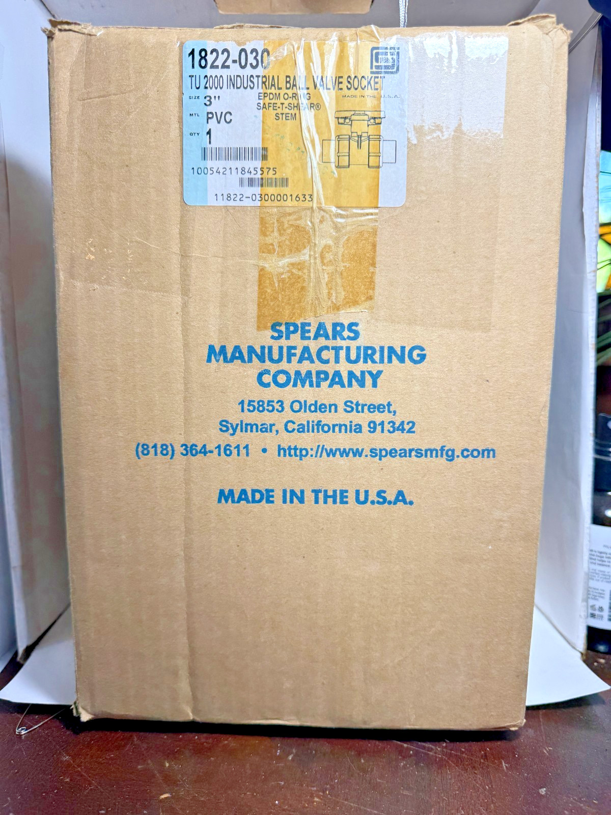 Spears Industrial Ball Valve Socket 3″ PVC 1822-030 EPDM O-Ring 235 psi