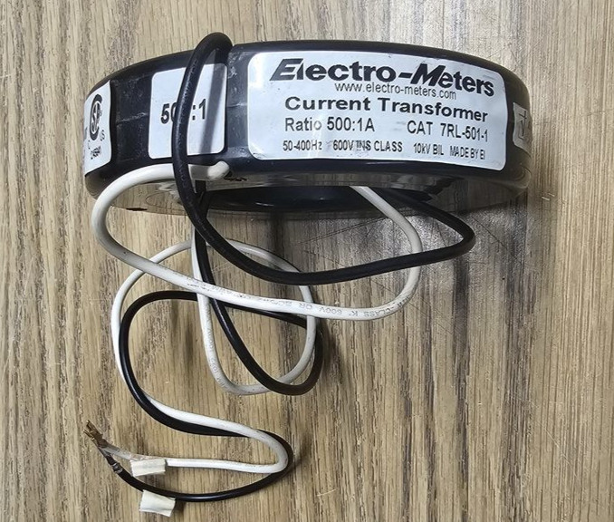 ELECTRO-METERS 7RL-501-1 CURRENT TRANSFORMER RATIO 500:1A 600V 10kV 50-400Hz