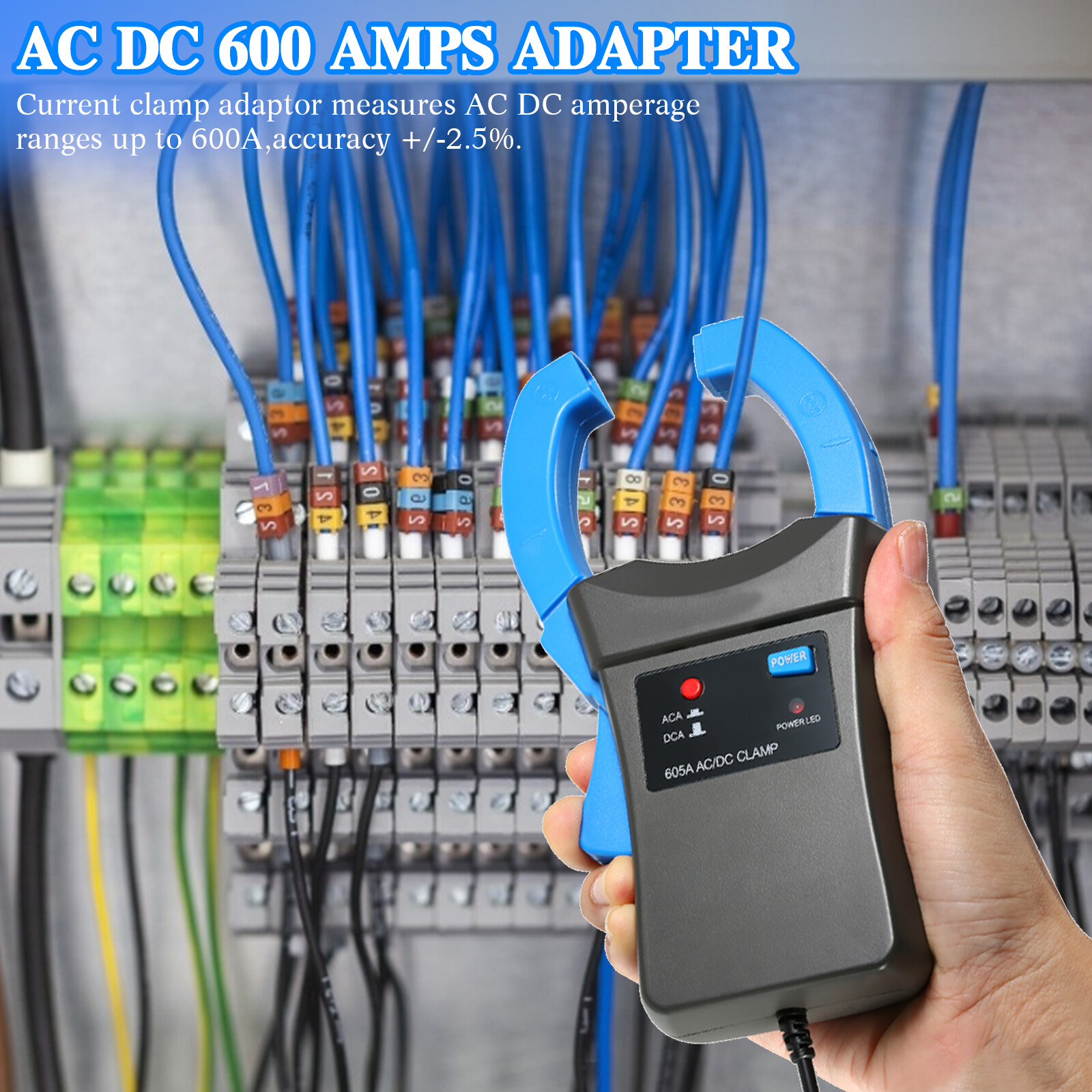 HoldPeak Current Clamp Adapter Oscilloscope Multimeter Meter AC/DC 600A Clamp-on