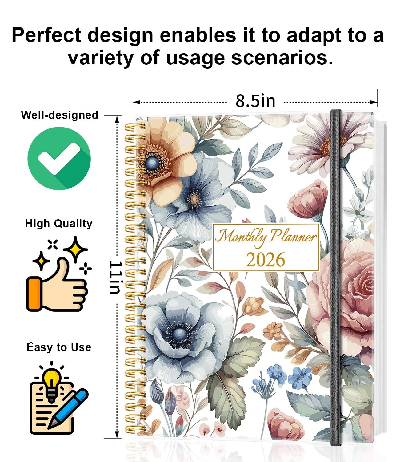 Monthly Planner 2026 – Monthly Calendar from January 2026 to December 2026, 2…