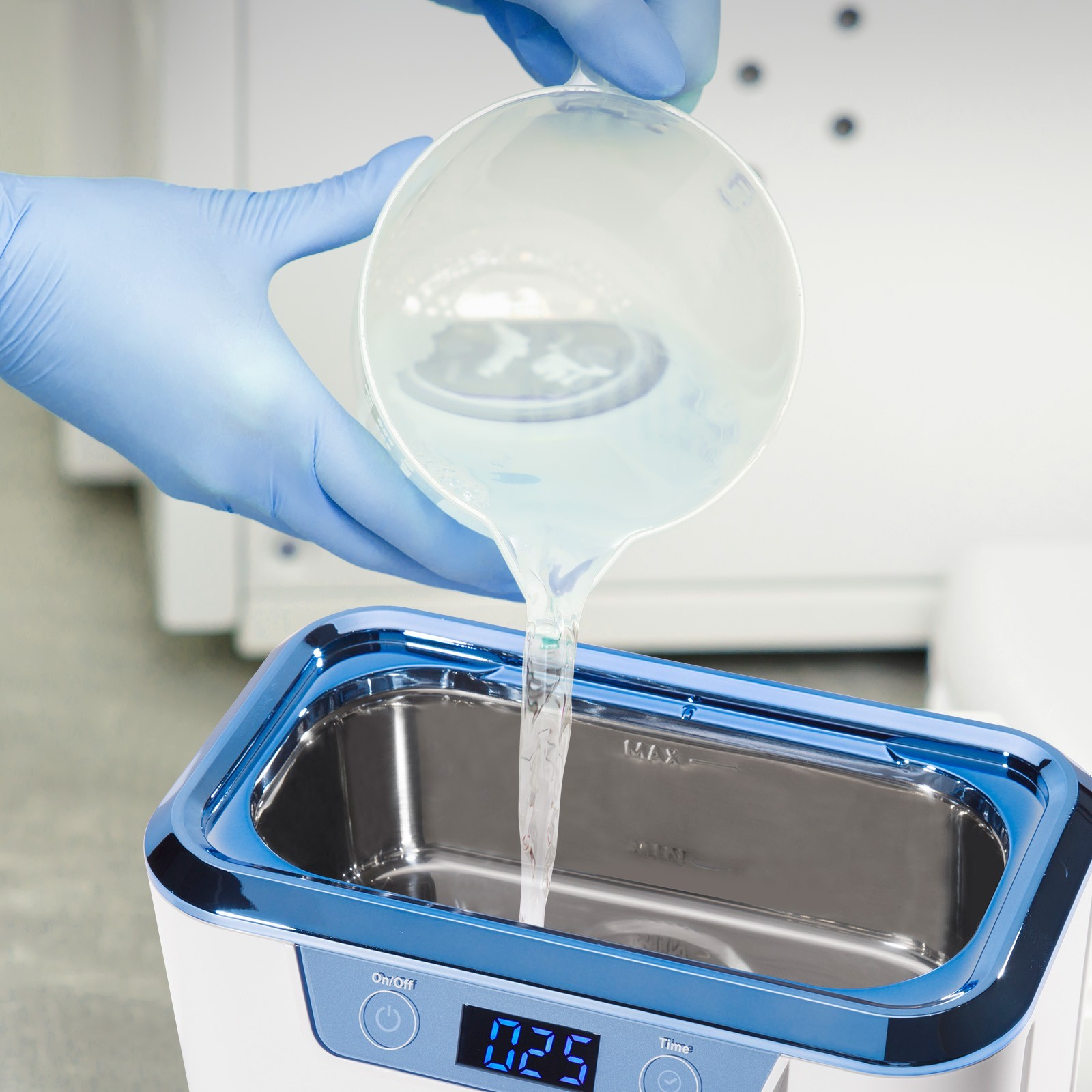 JMU 800ml White Ultrasonic Cleaner Machine For Dentures Burs Dental