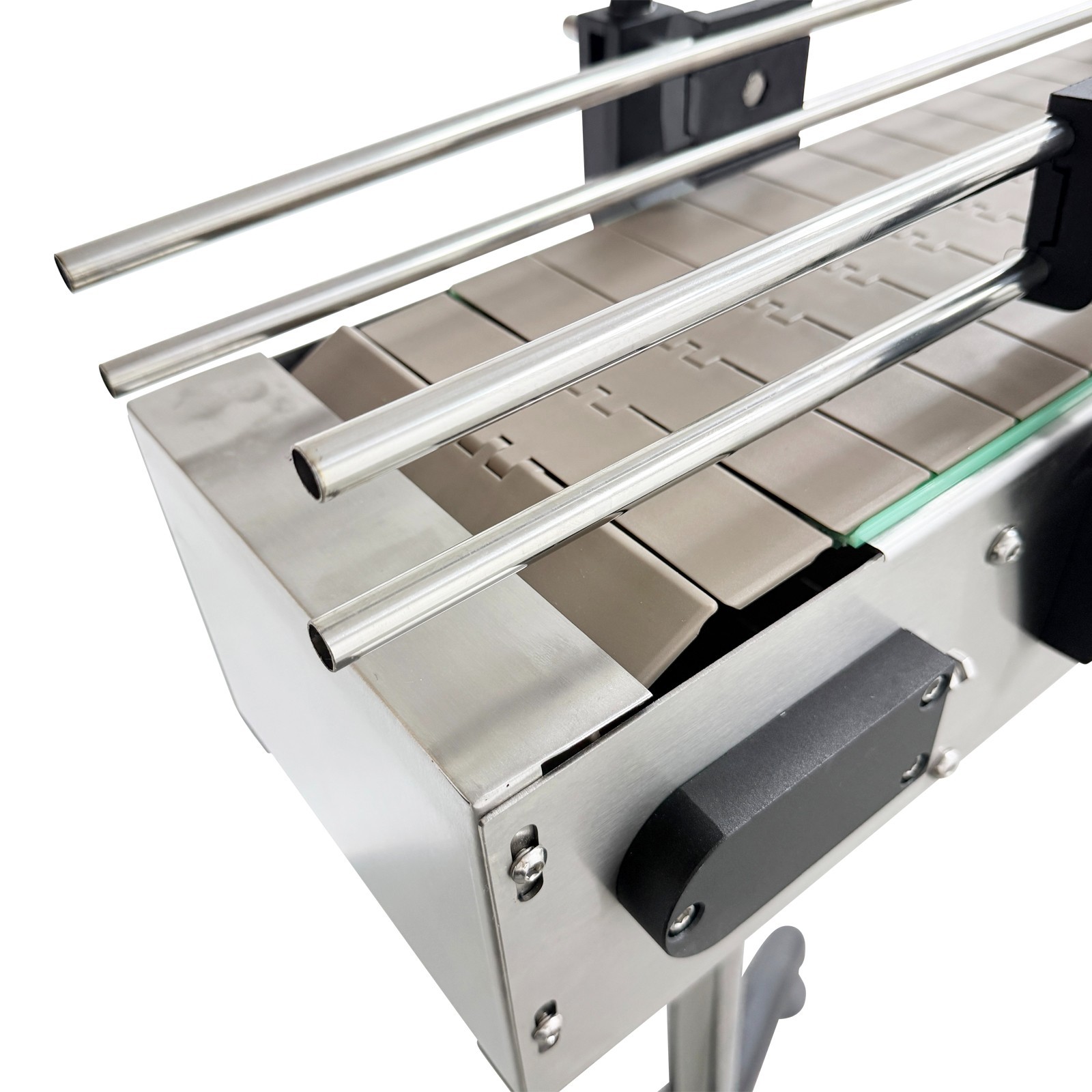 110V Small Assembly Line Conveyor Belt Bottle/Caps Transport Belt 77.95×7.75in