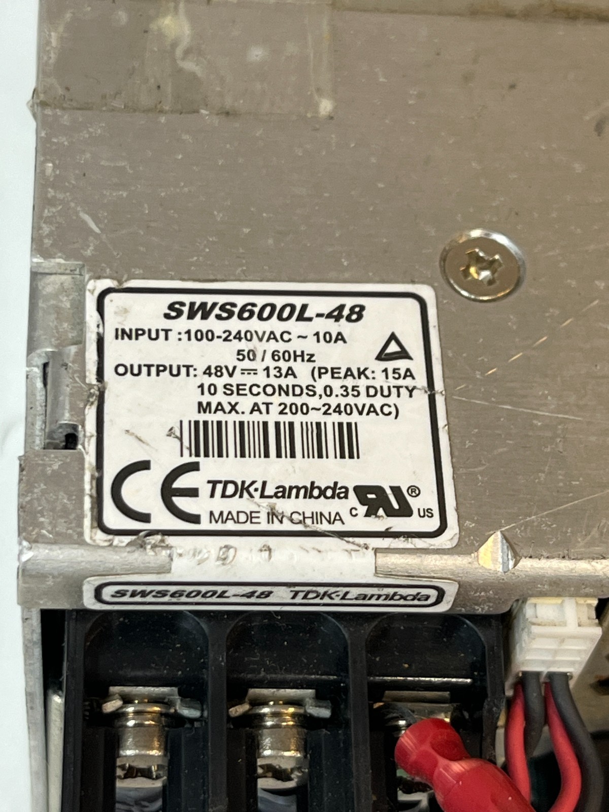 TDK-Lambda SWS600L-48 Power Supply 48V 13A 600W AC-DC Switching