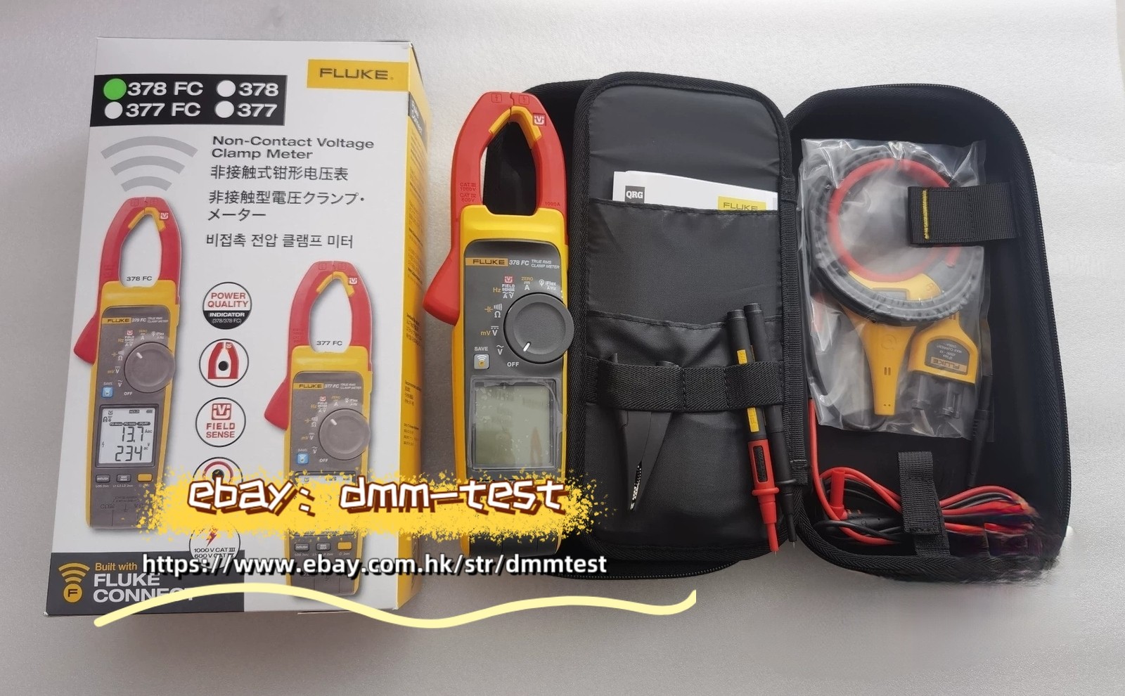 FLUKE378 FC NON-CONTACT VOLTAGE CLAMP METER W/FIELD SENSE&IFLEX/FREE SHIPPING/dm
