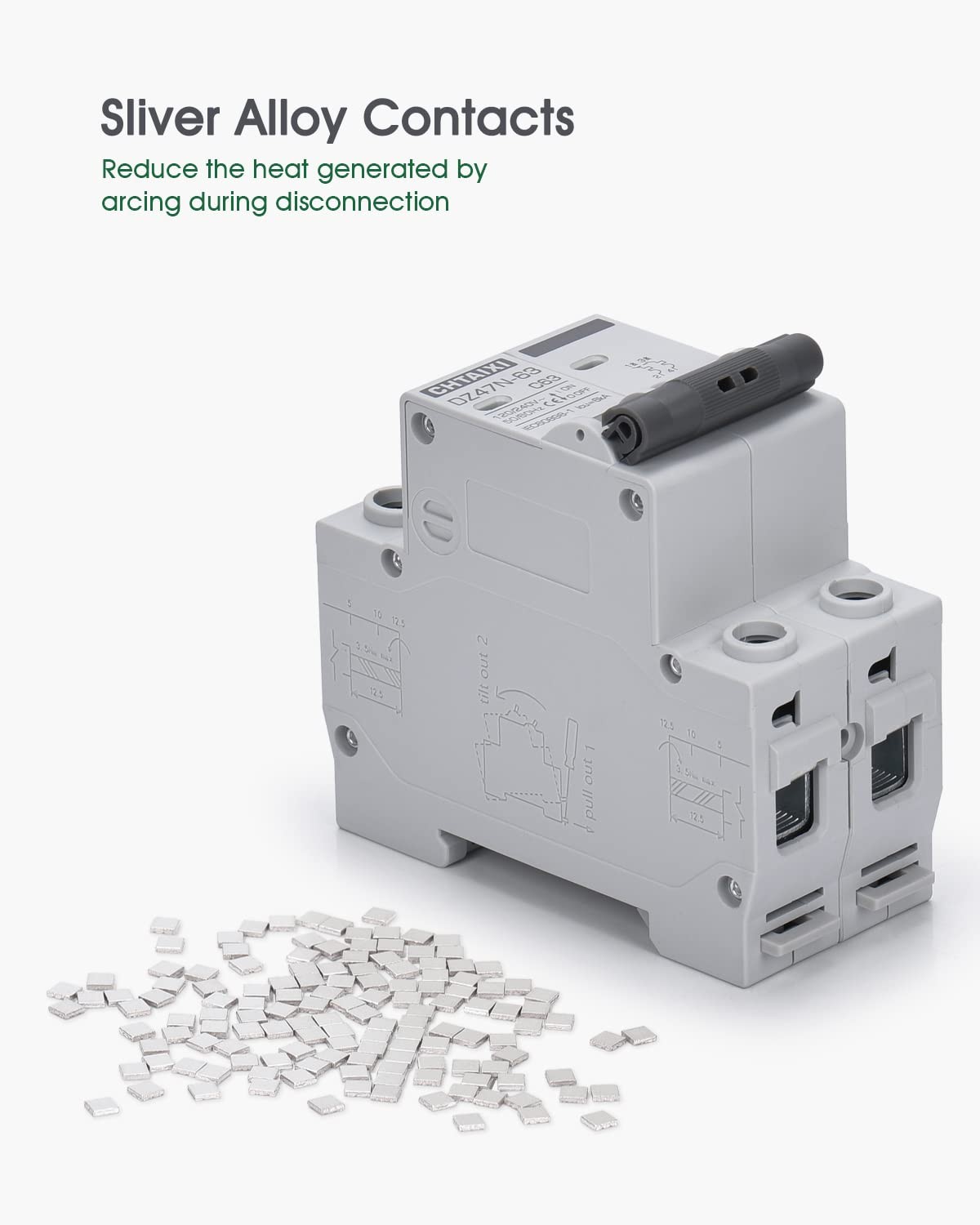AC Miniature Circuit Breaker, 32 Amp 120V/240V 2 Pole DIN Rail Mount Circuit Bre