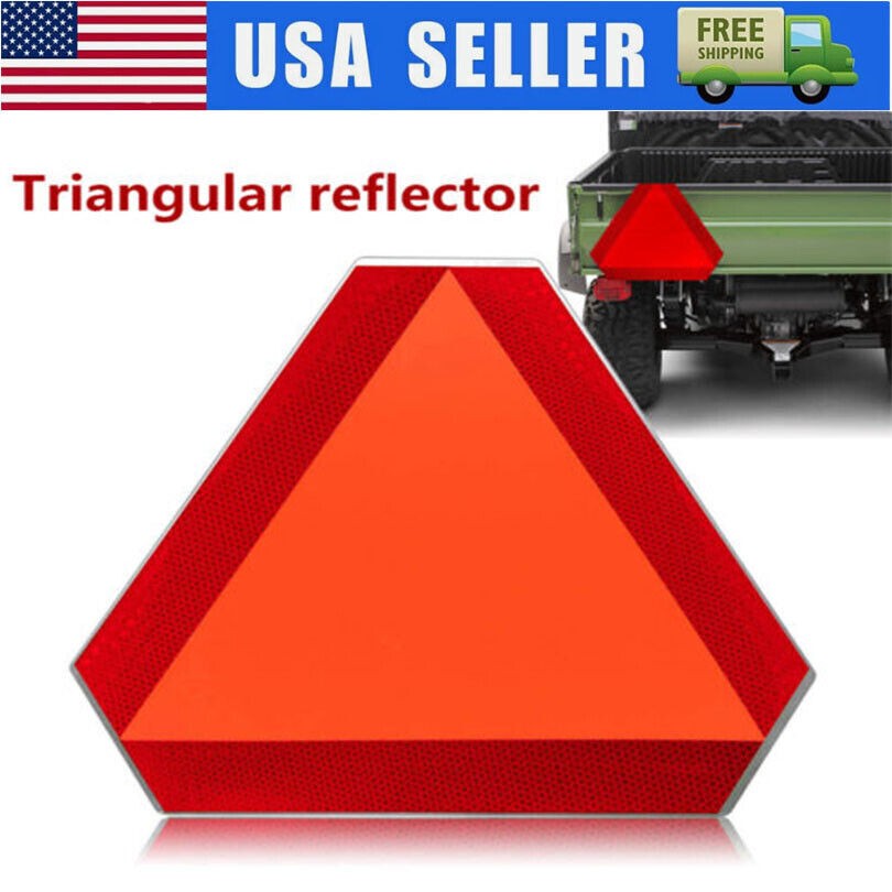 Reflective Slow Vehicle Sign 14″x16″ Safety Triangle Golf Cart,Tractor, UTV