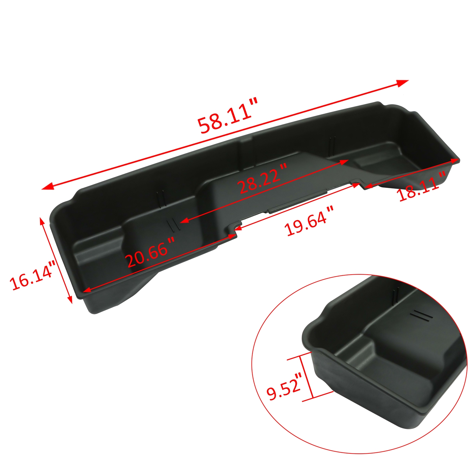For 2007-2013 Chevy GMC Silverado Sierra Underseat Storage Box Extended Cab