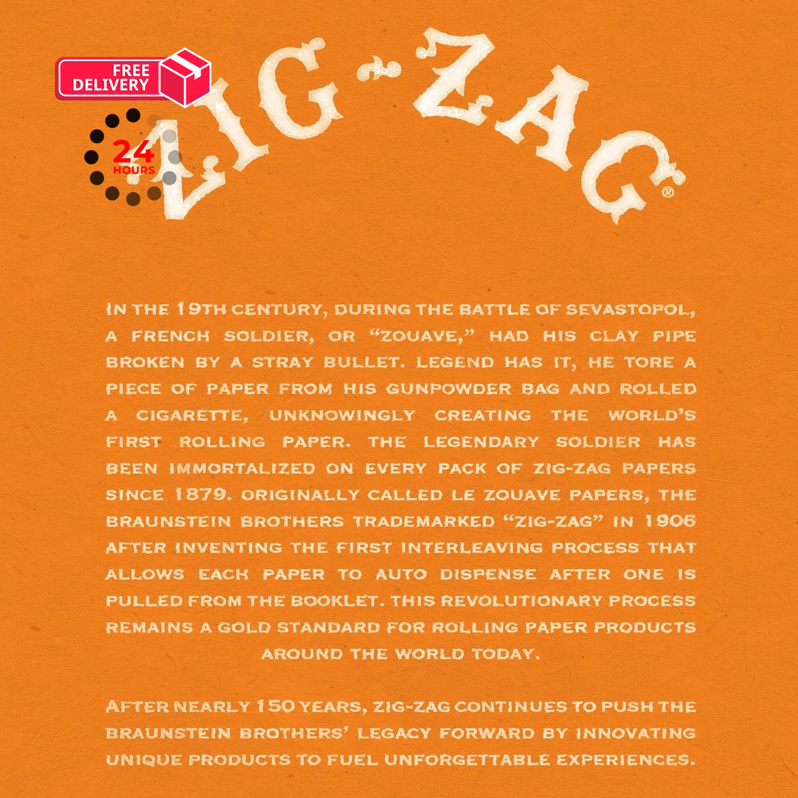 ZIG-ZAG Rolling Papers 1¼ Unbleached (6 Booklets) – 50 78 millimeters, Brown