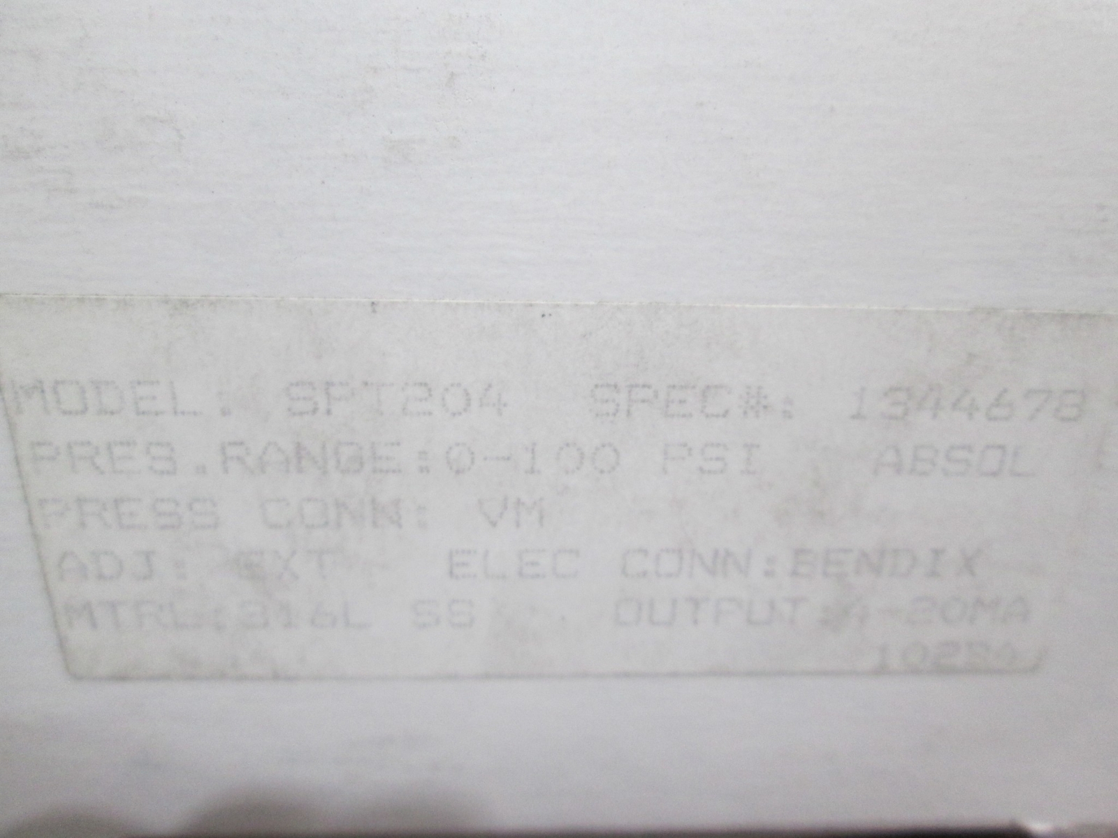SPAN, SPT204, Pressure Transducer, 0-100 PSI, New