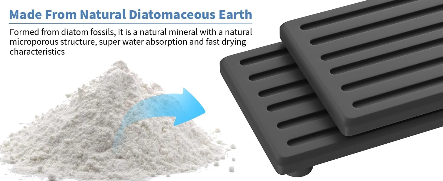 Kitchen Faucet Mat, Diatomite Sink Faucet Mat Splash Guard for Kitchen, Water
