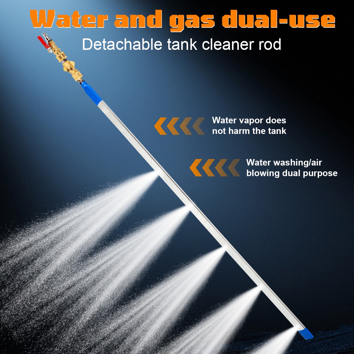 Portable Radiator Cleaning Wand Radiator Flush Tool with 5 Spray Nozzles 100CM