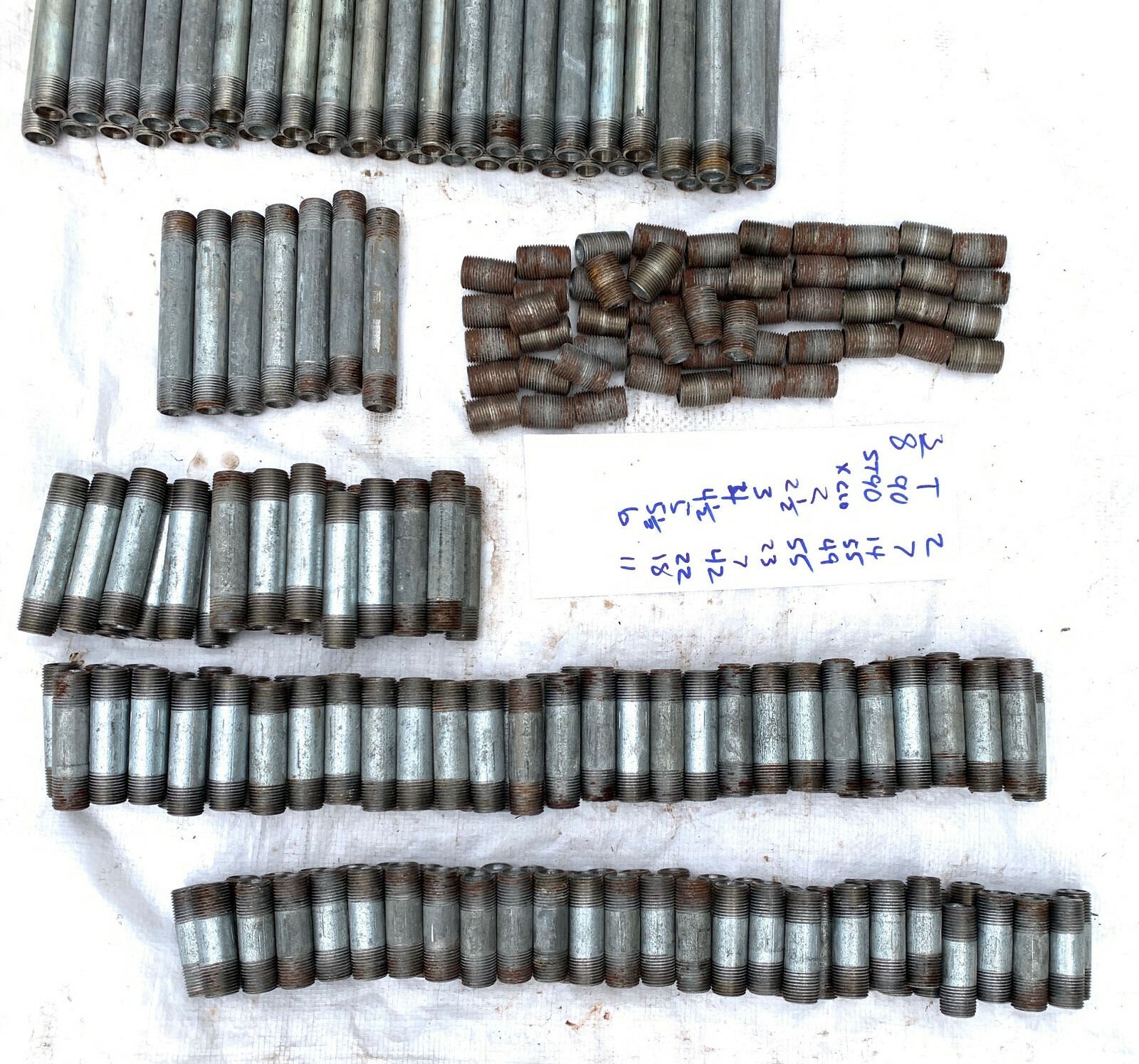 Lot of 305pc 3/8″ Nipple Fitting Tee Street 90 Galvanized Steel NOS Plumbing