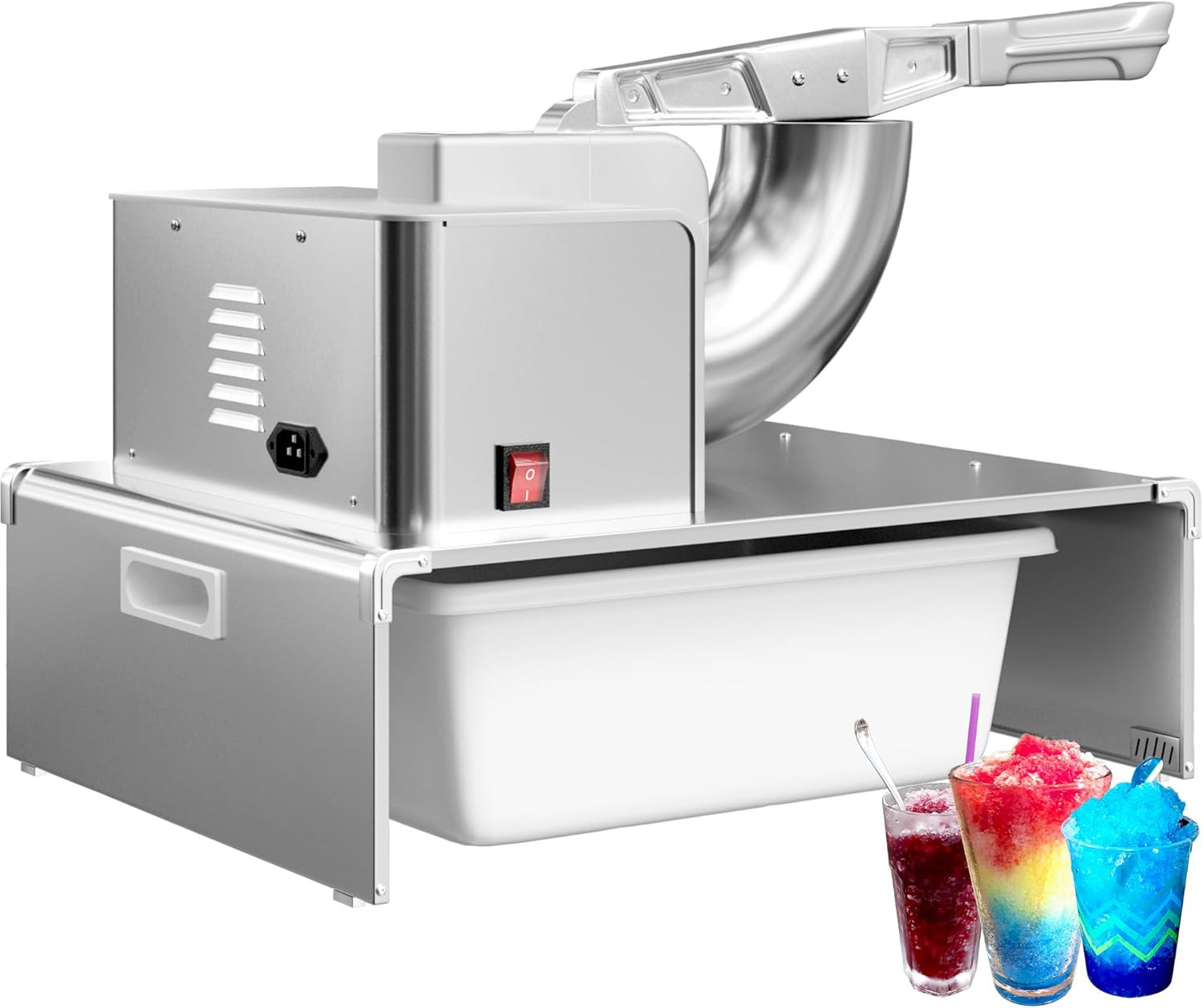 Snow Cone Machine Shaved Ice, 500LB/H Commercial Ice Crusher Shaved Ice Machine