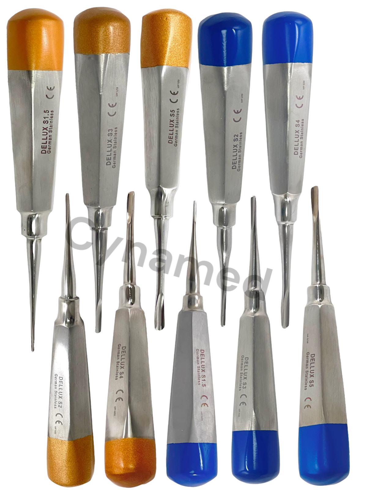 GERMAN DENTAL ELEVATOR EXTRACTING LUXATING APICAL ROOT ELEVATOR SET 10 STR