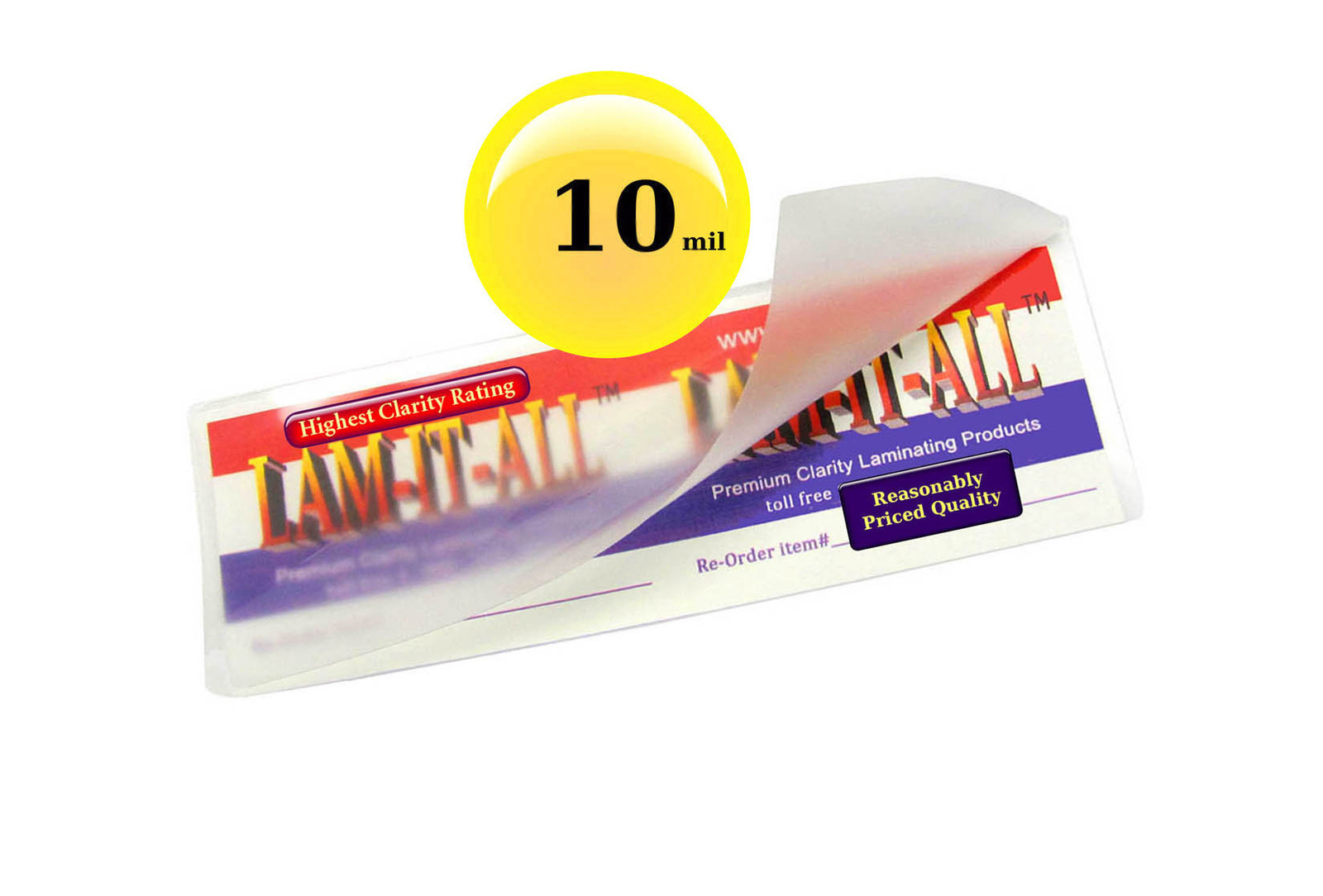 LAM-IT-ALL Hot Laminating Pouches 2-3/8 x 8-1/2 Large Bookmark [100/pack] 10 Mil