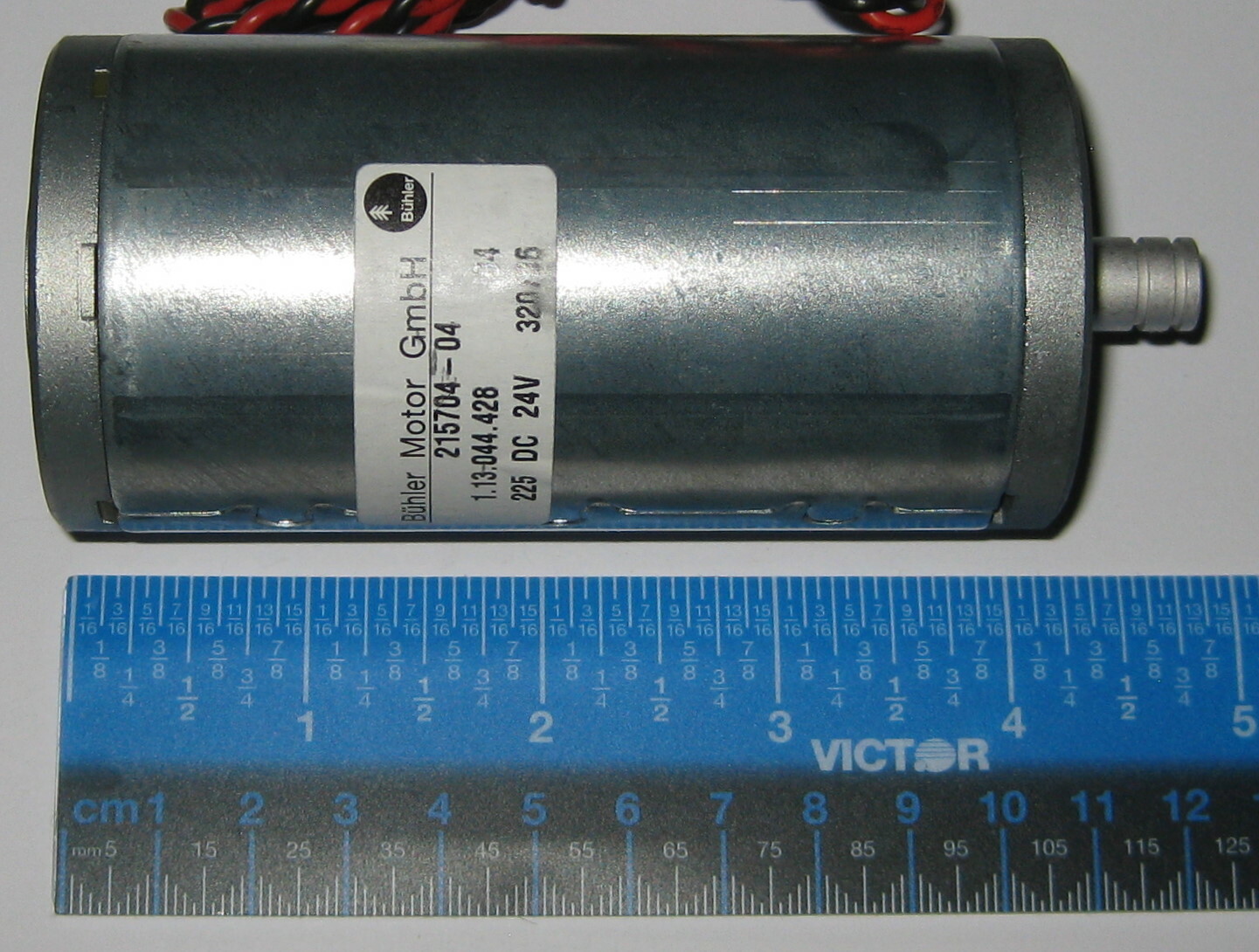 Buhler Permanent Magnet 24 V DC Large Hobby 5000 RPM Motor w/ Pulley – 6mm Shaft