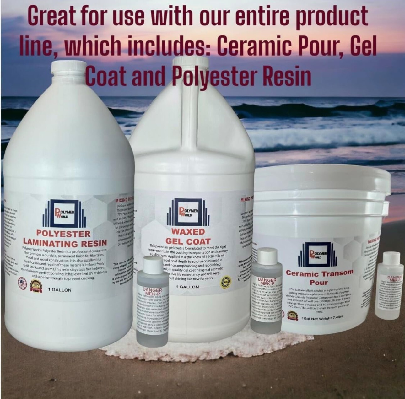 Polymer World Polyester Resin 4 Gallons For Boats RV’s Canoes Fiberglass Autos