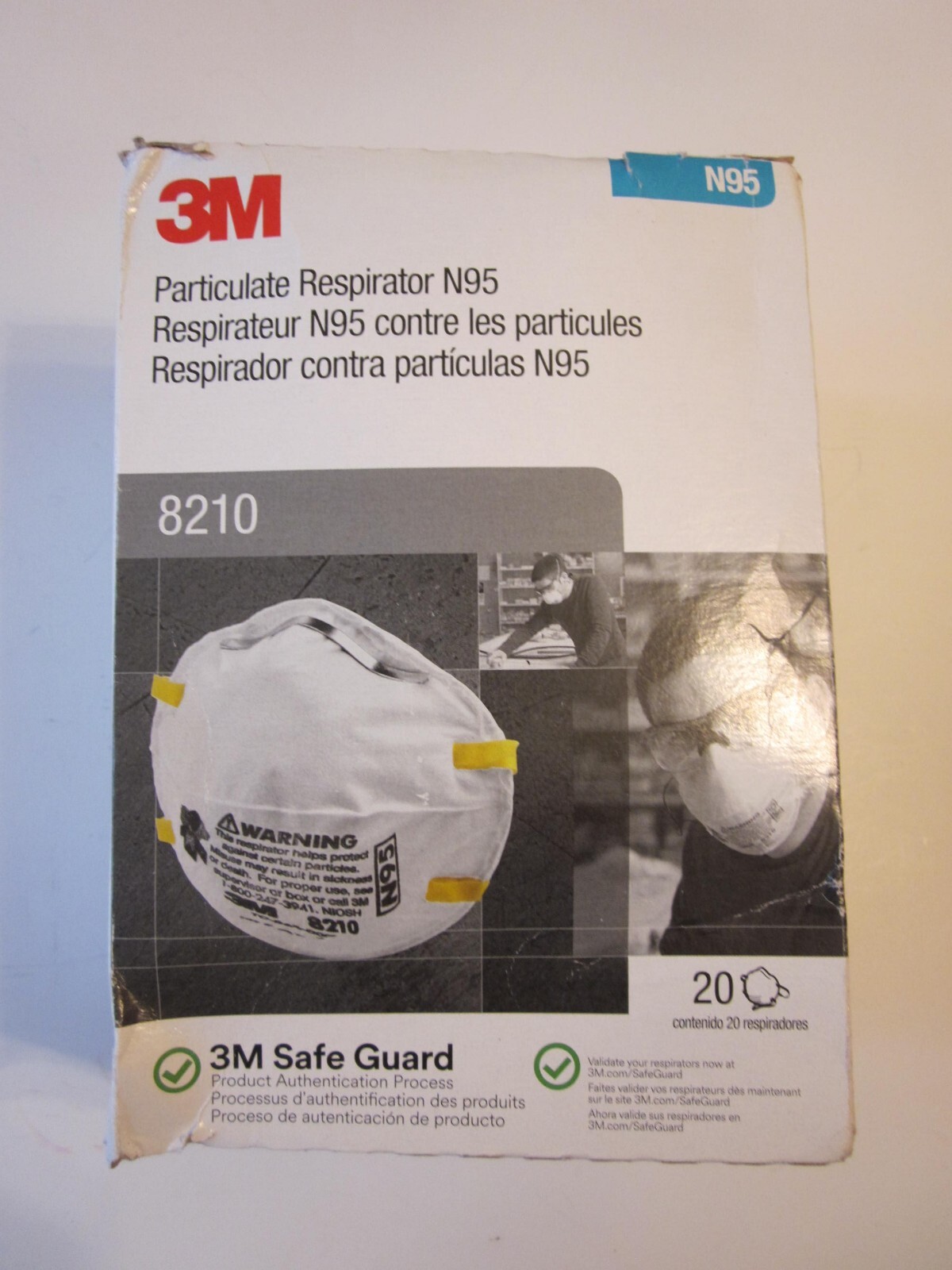 (20) 3M Particulate Respirator N95 8210 Made in USA