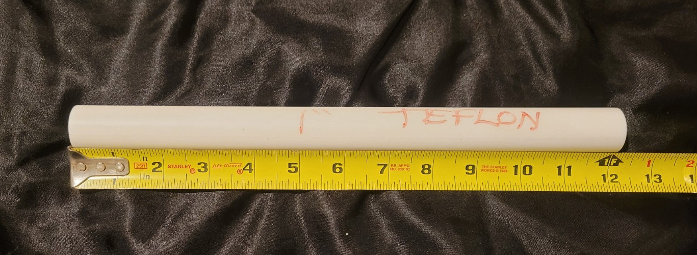 Teflon 1 Dia Round Stock 12″ long (1.000 X 12.000) INV#W-79