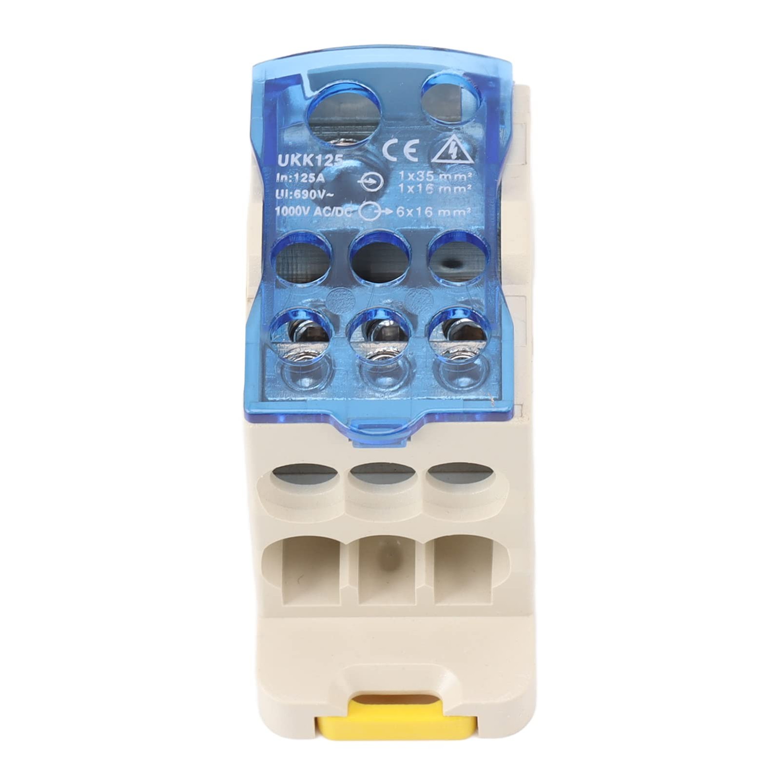 DIN Rail Power Distribution Box, 125A, AC DC 1000V, Terminal Block Connector