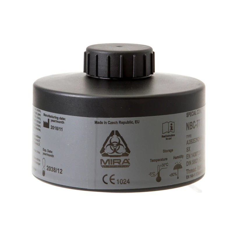MIRA CBRN Gas Mask Filter NBC-77 SOF 40mm Thread – 20 Year Shelf Life SEALED NEW