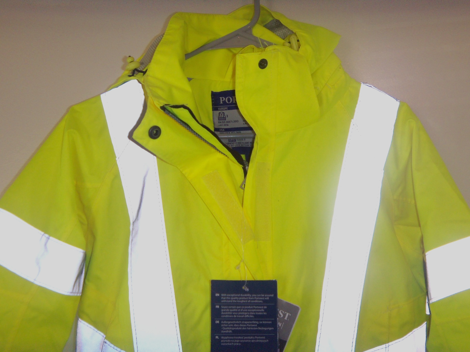 NWT PORTWEST HI-VIS LADIES BREATHABLE SAFETY WORK RAIN JACKET LW70 SIZE XS