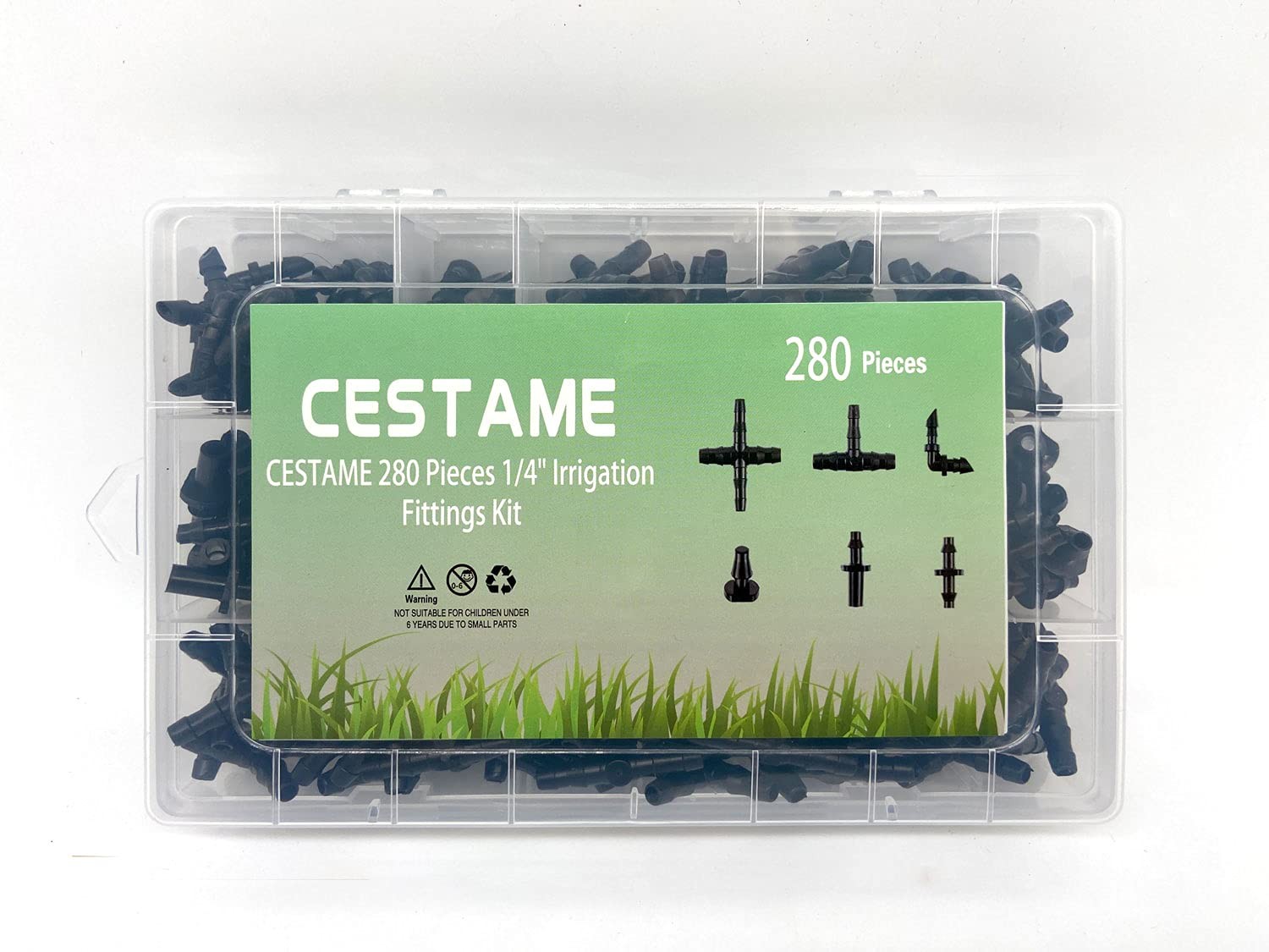 280 Pcs Barbed Connectors Irrigation Fittings style 1, black|grey|white