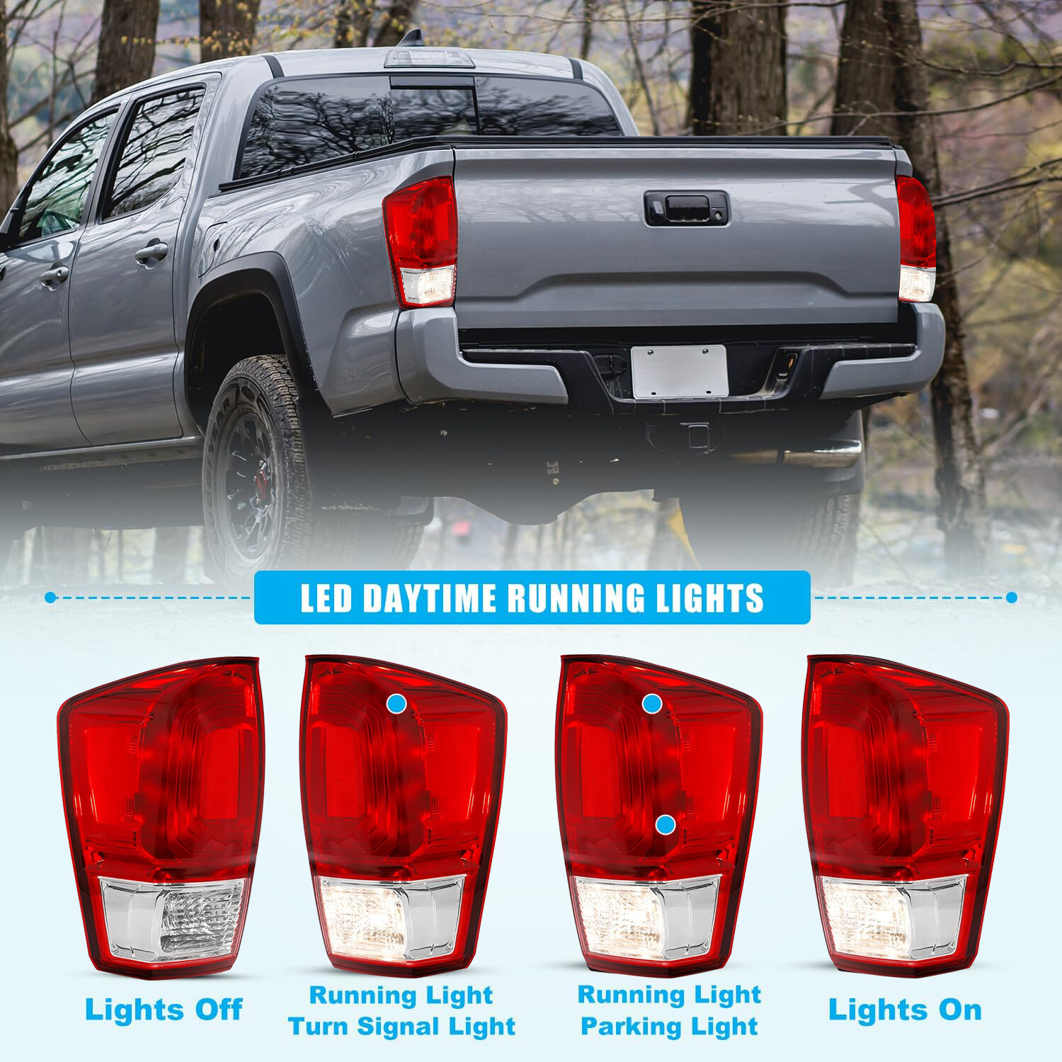 Right Rear Tail Lamp Assembly Fit 2016 2017 2018-2021 Toyota Tacoma Tail Light
