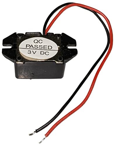8 Pack 85dB Buzzer 3-6V DC with Wire Leads, 1.31″ x 0.70″ x 0.60″, Black