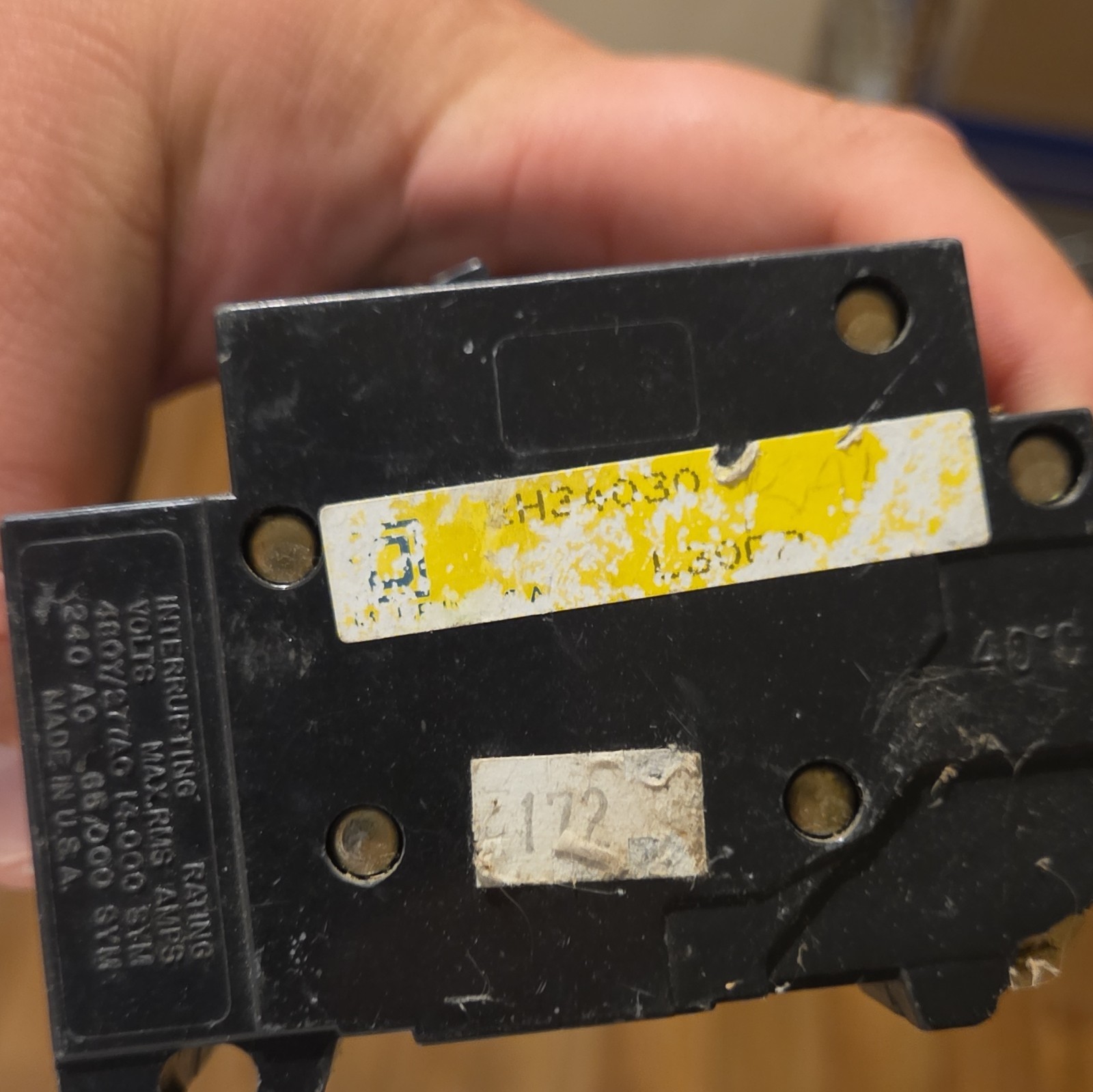 Square D Type EH4 Circuit Breaker 30A 480/277V AC 2-Pole Thermal On/Off