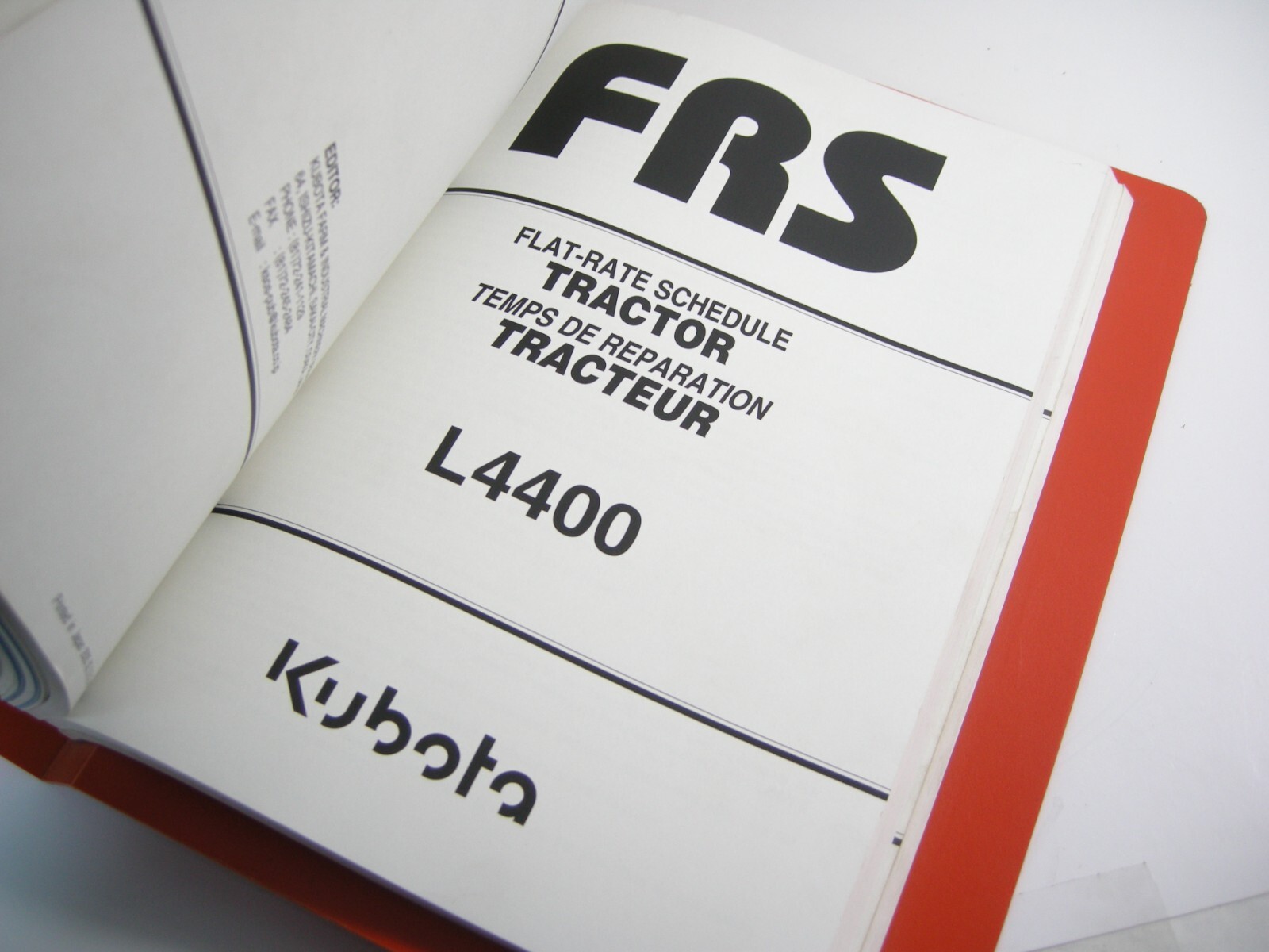 Kubota Tractor Flat Rate Manual Wholesale Lot for Resale Shop Service Repair Use