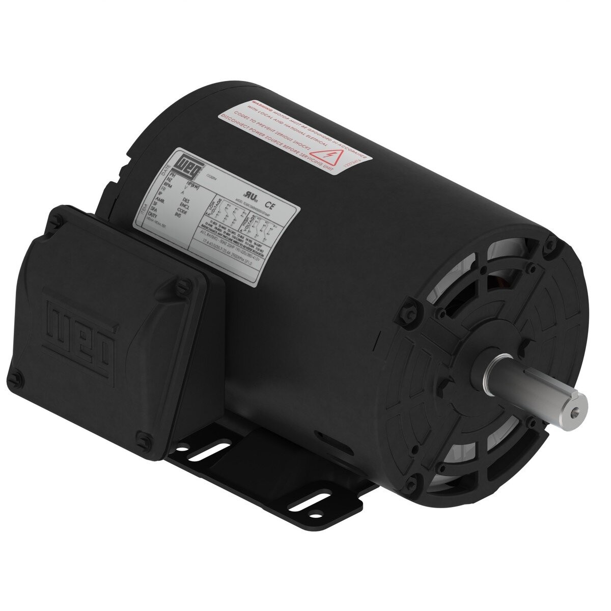 WEG 10HP Three Phase Electric Motor, 1800 RPM, 230/460V, 213/5T Frame, 1-3/8 in