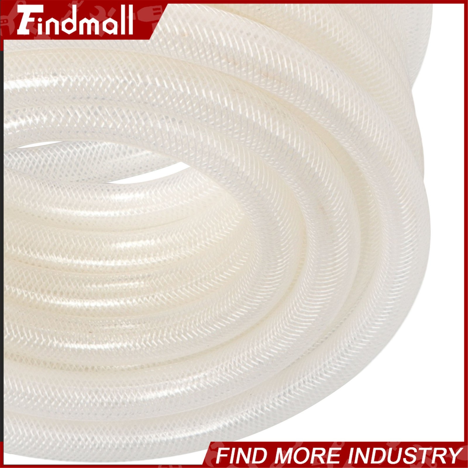 Findmall 50ft 5/8’’ ID × 7/8’’ OD Clear Braided PVC Hose High Pressure