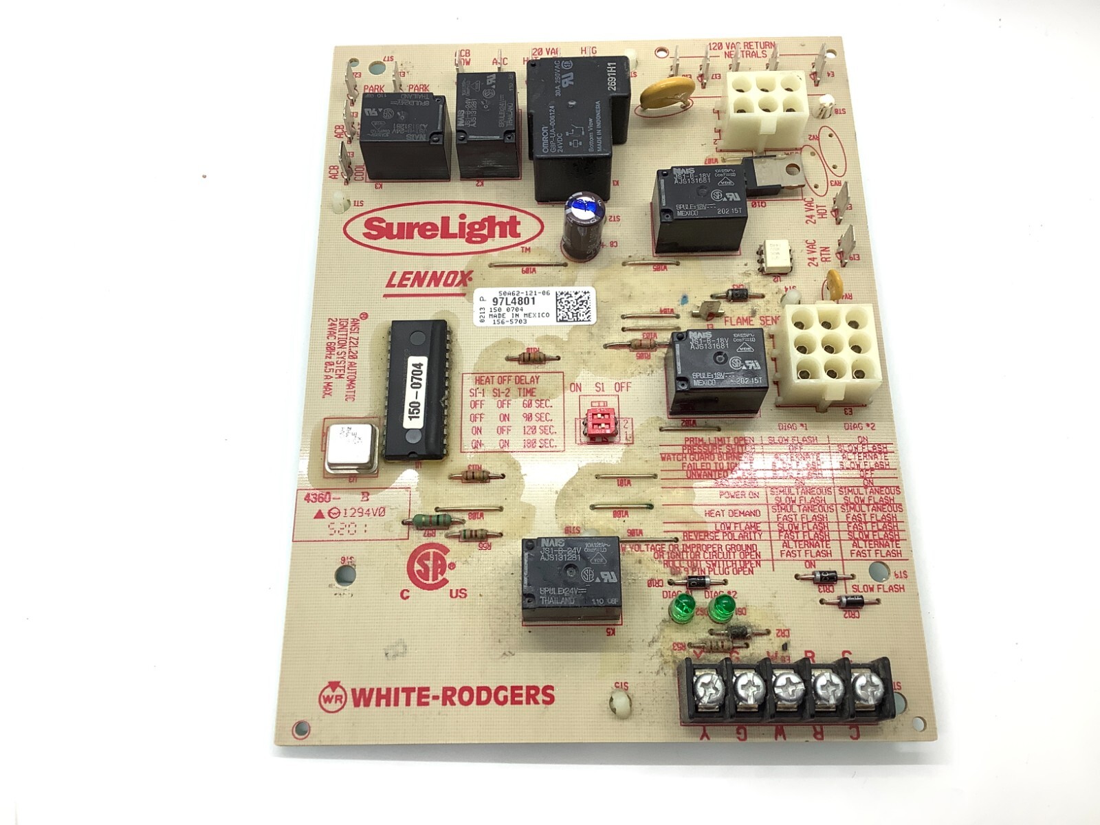 97L4801 LENNOX Furnace Control Board 50A62-121