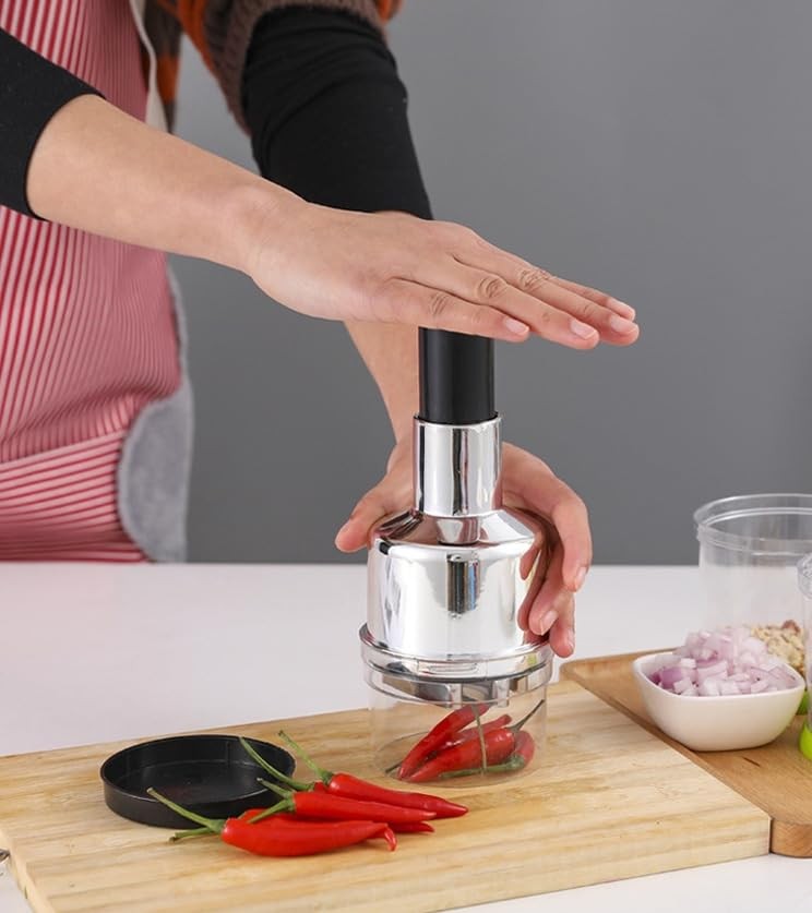 The Perfect Part Vegetable Cutter – Food Veggie Onion 8.75”H x 3”L, Silver