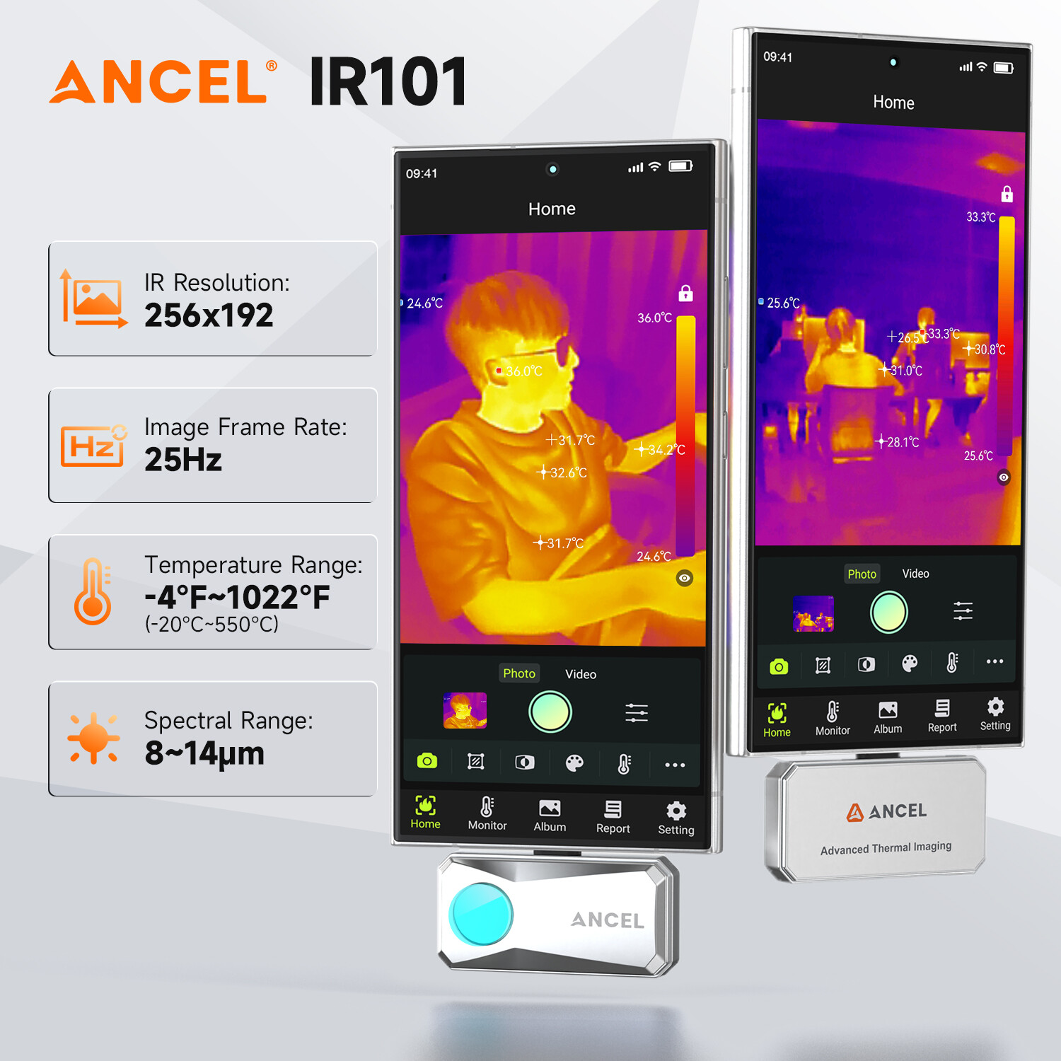 256×192 IR Thermal imaging Camera Imager for Android Phone Tablet ANCEL IR101
