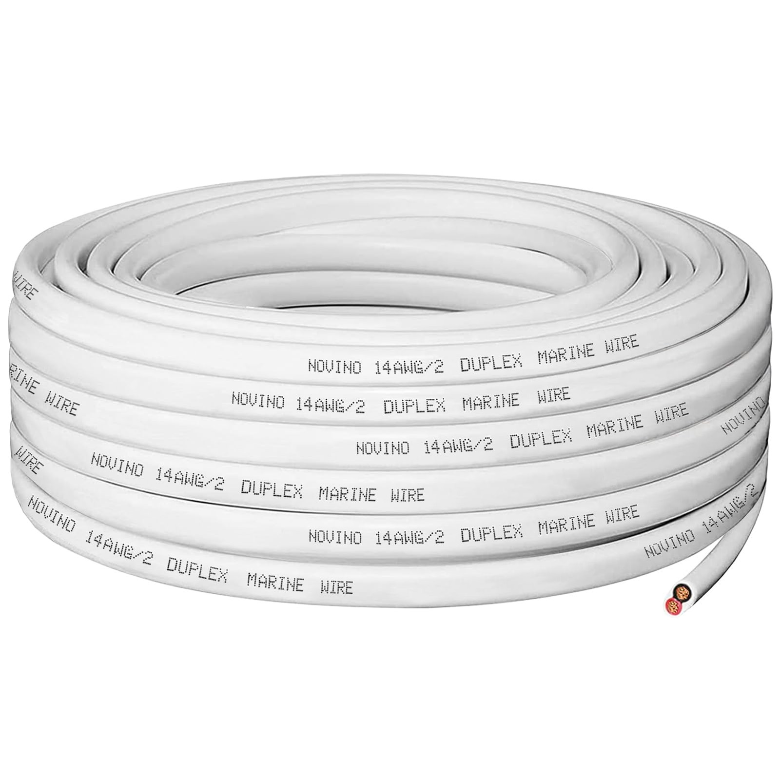 14 Gauge Marine Wire,100ft 14 AWG 14/2 Duplex Grade Wire 100 ft, White