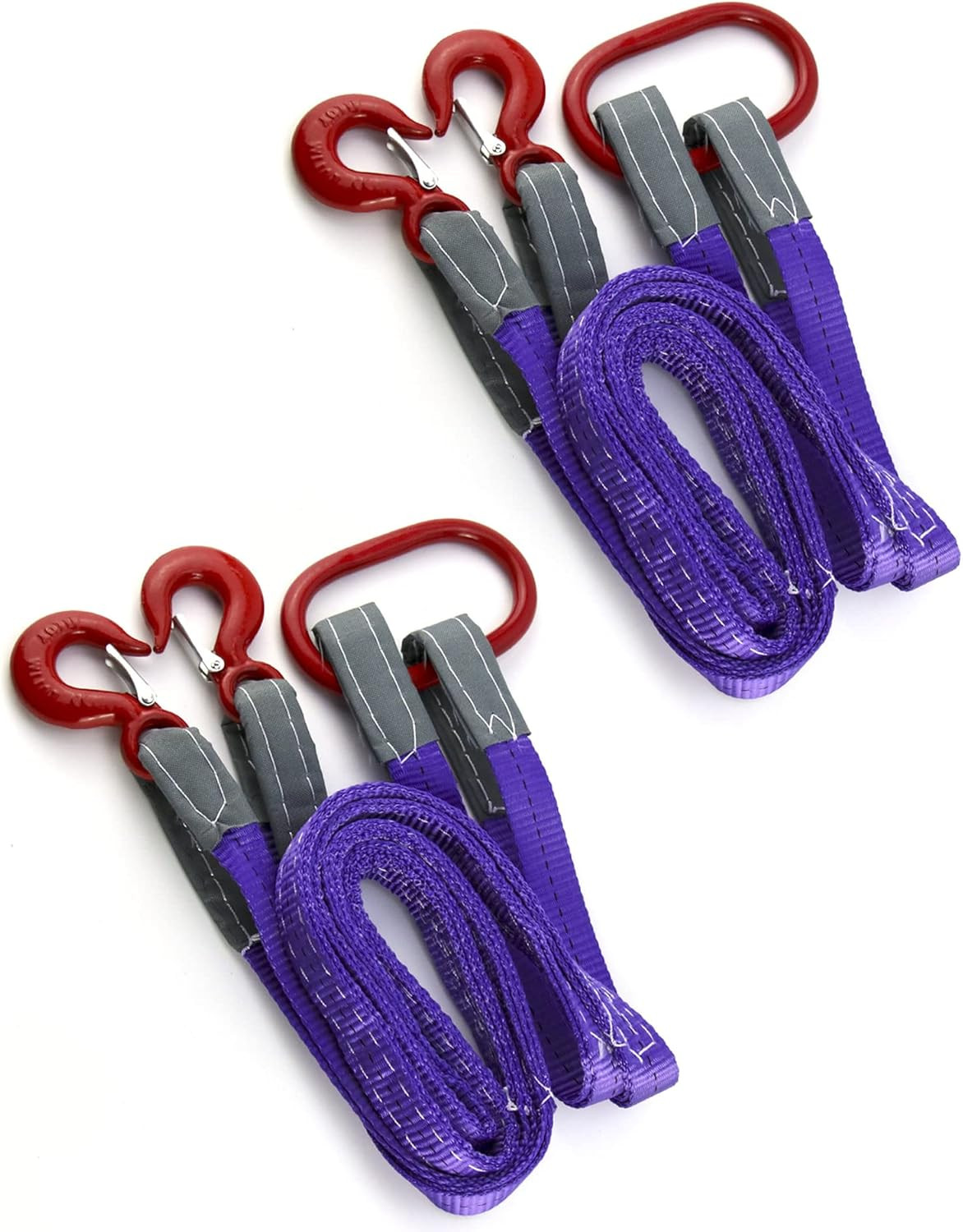 Lifting Slings Straps with Hooks – 5 Feet, 4409 Pounds Capacity, 2 Pack Polyeste
