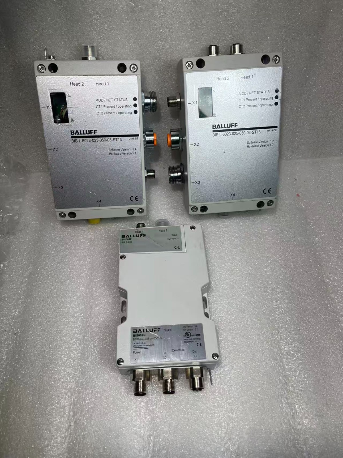 LOT OF 3, BALLUFF BIS L-6023-025-050-03-ST13 ,BIS008F ,BIS009N BIS C-6003-025