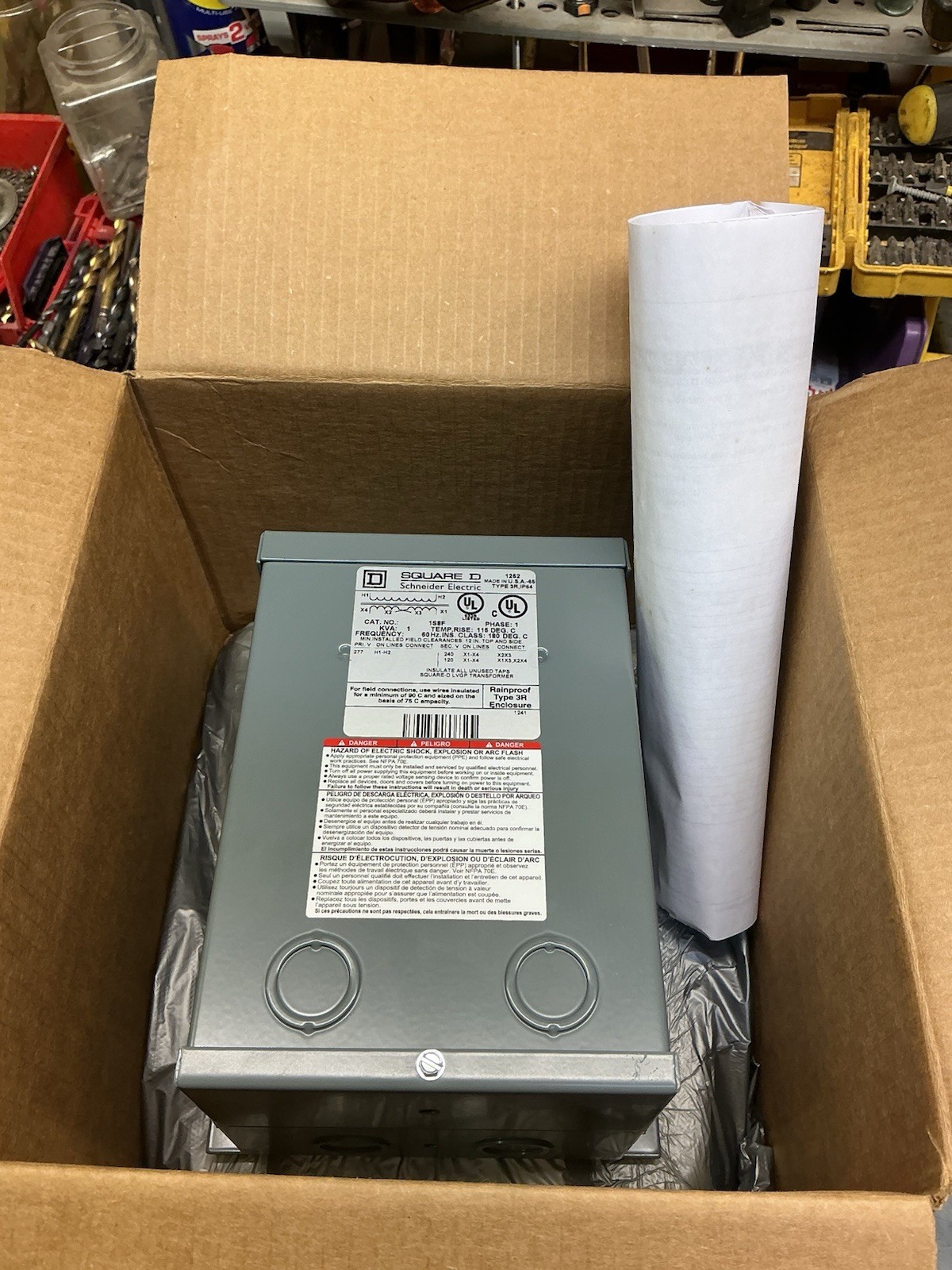 Square D General Purpose Transformer 1S8F 277v- 120v 1kva 1ph **NEW**