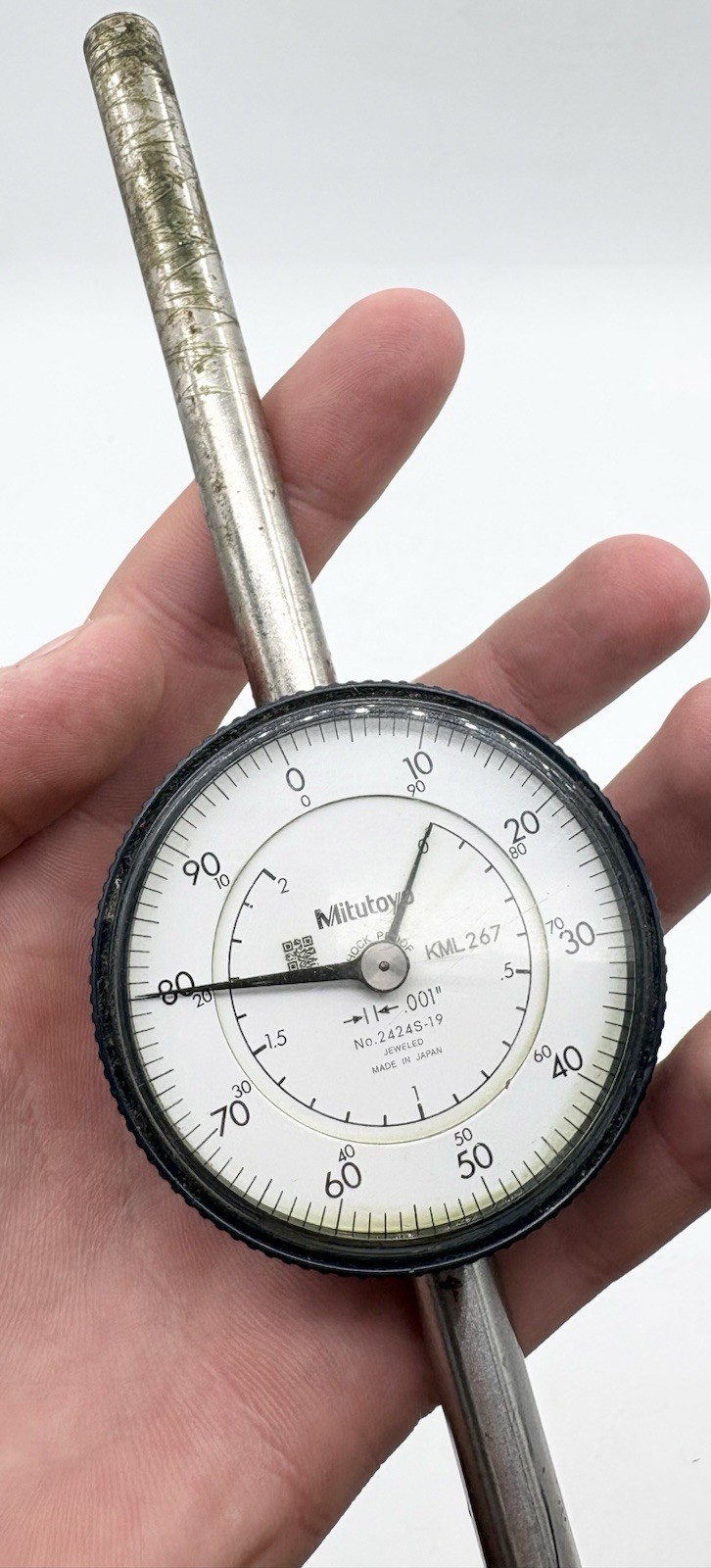 Mitutoyo No. 2424s-19 .001” KML267 Jeweled Gauge Made In Japan USED +