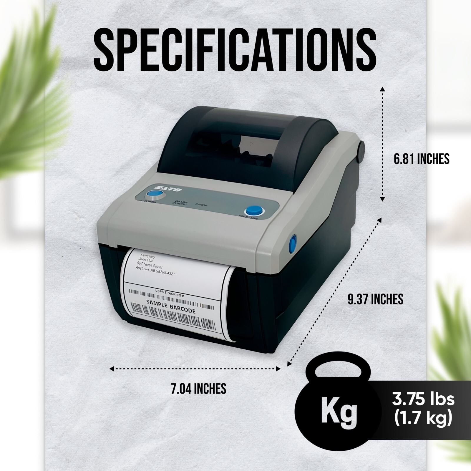 SATO CG412DT Direct Thermal 4×6 Label Printer – similar to Dymo LabelWriter 4XL