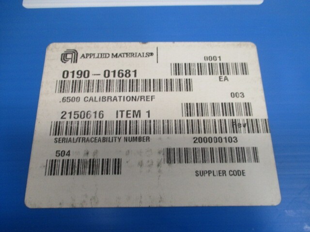AMAT 0190-01681 CALIBRATION REFERENCE 0.6500, 3 CHANNEL, 106284