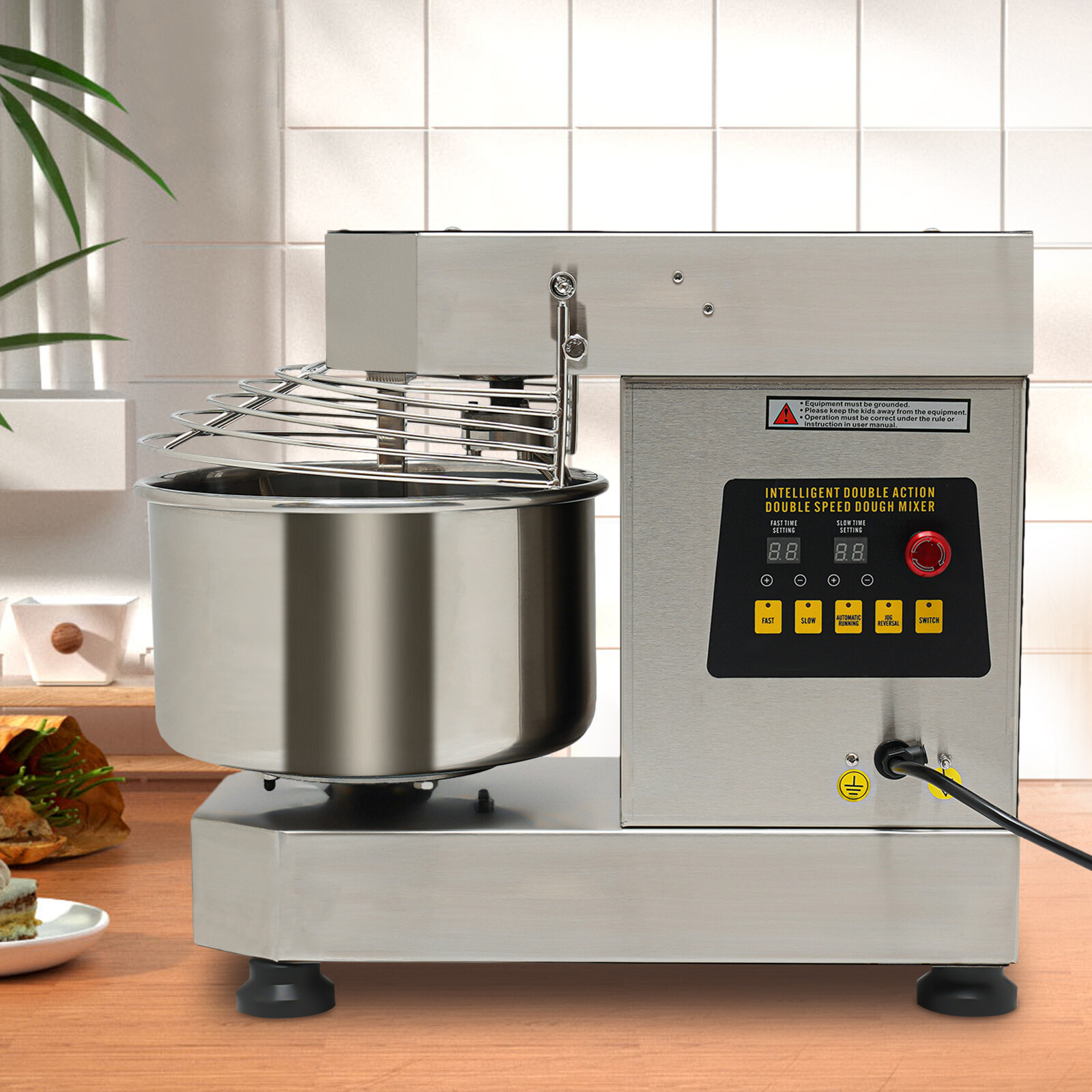 12Qt 2-Speed Commercial Food Mixer Electric Dough Mixer Pizza Bakery Mixer 750W
