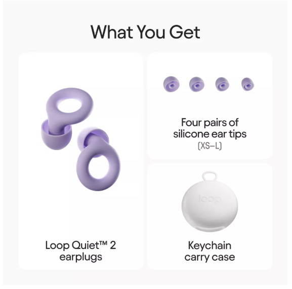 Loop Quiet 2 Earplugs for Focus, Travel and Sleep – Violet NEW OPEN !!!