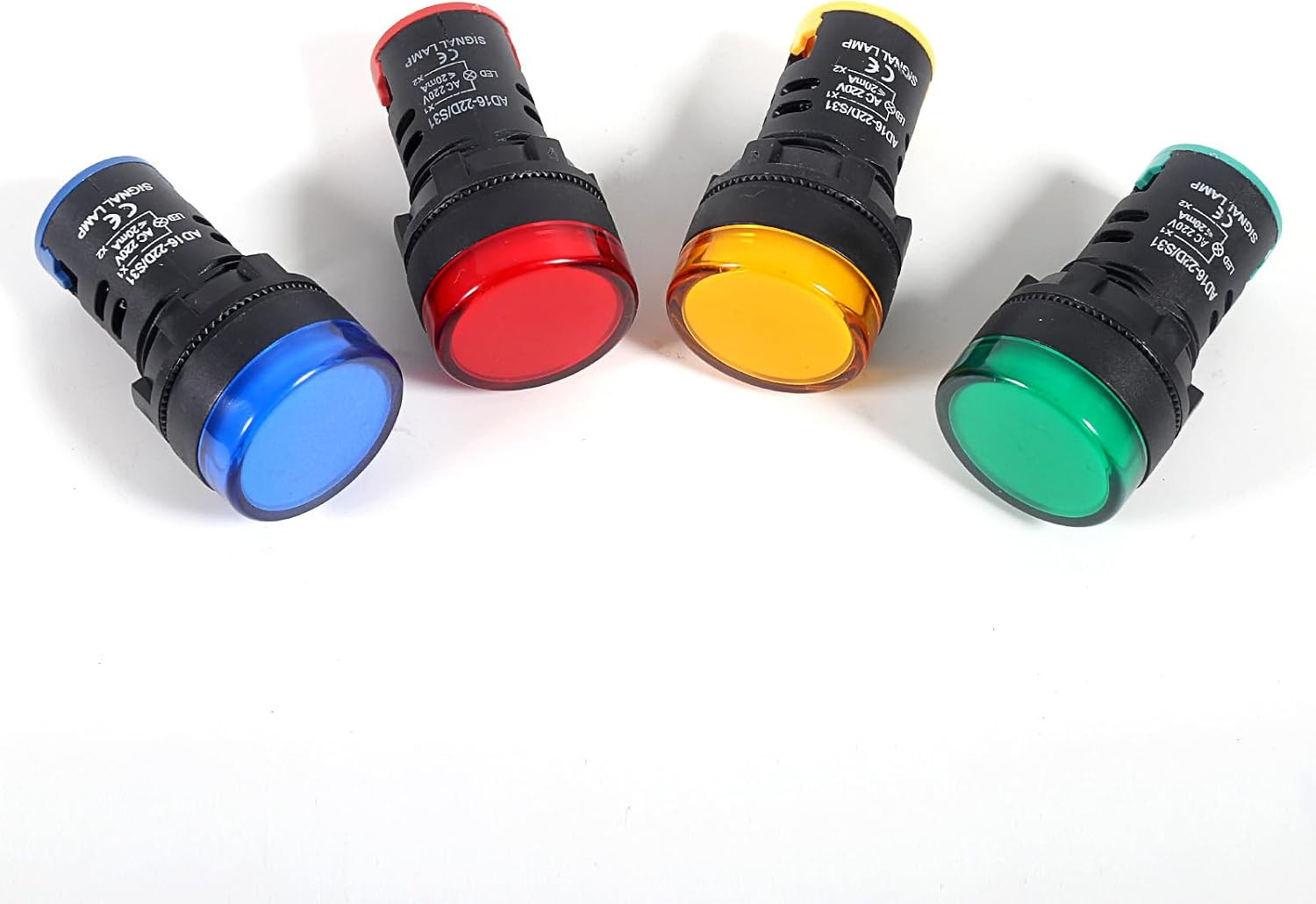 8Pcs 22Mm AC/DC 12V-24V LED Power Indicator Light, 20Ma Flashing Pilot Signal Pa
