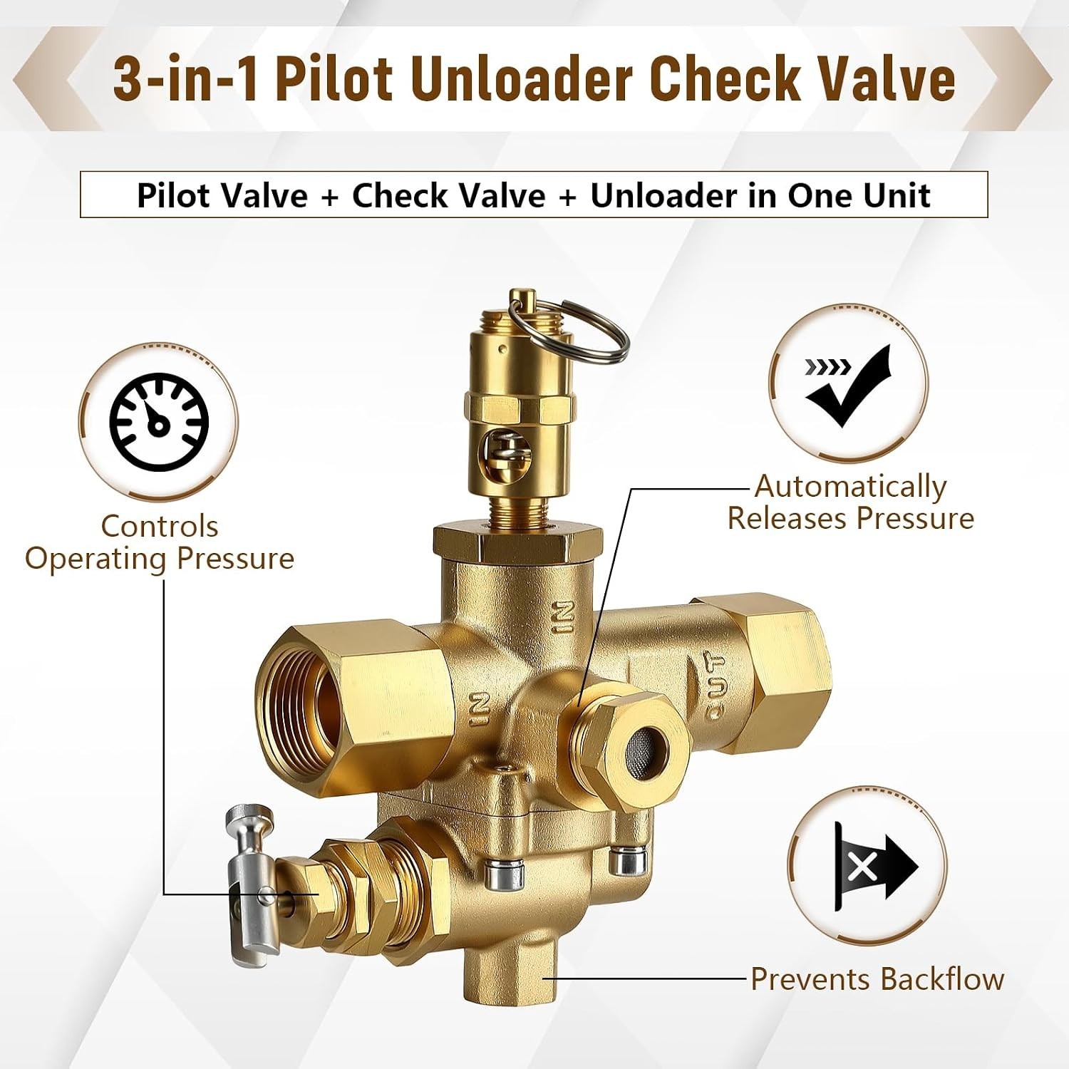49816283C For Ingersoll Rand Pilot Unloader Check Valve T30 Gas Power Compressor