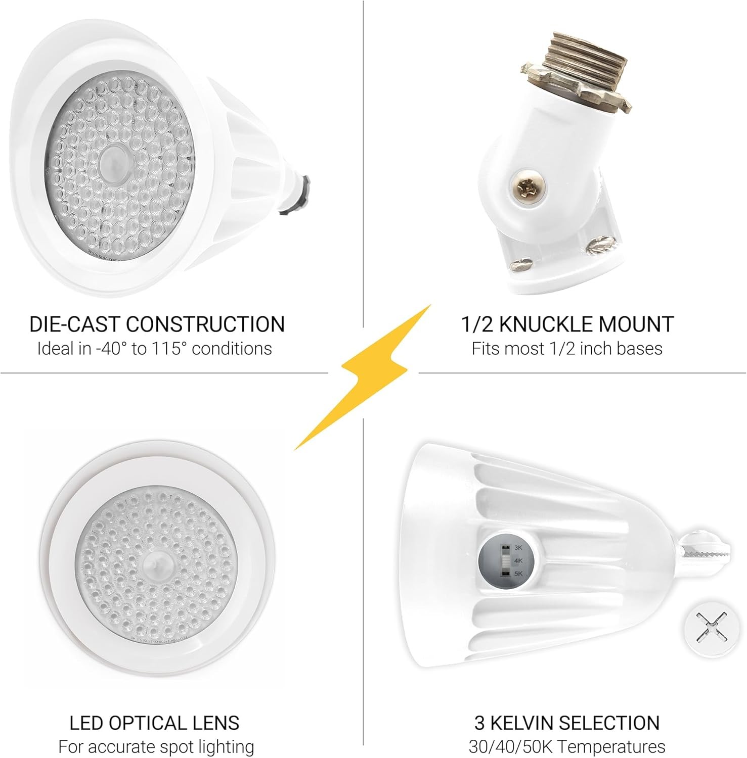 NUWATT 25W Bullet Flood Light Outdoor LED 3500LM 12 Pack