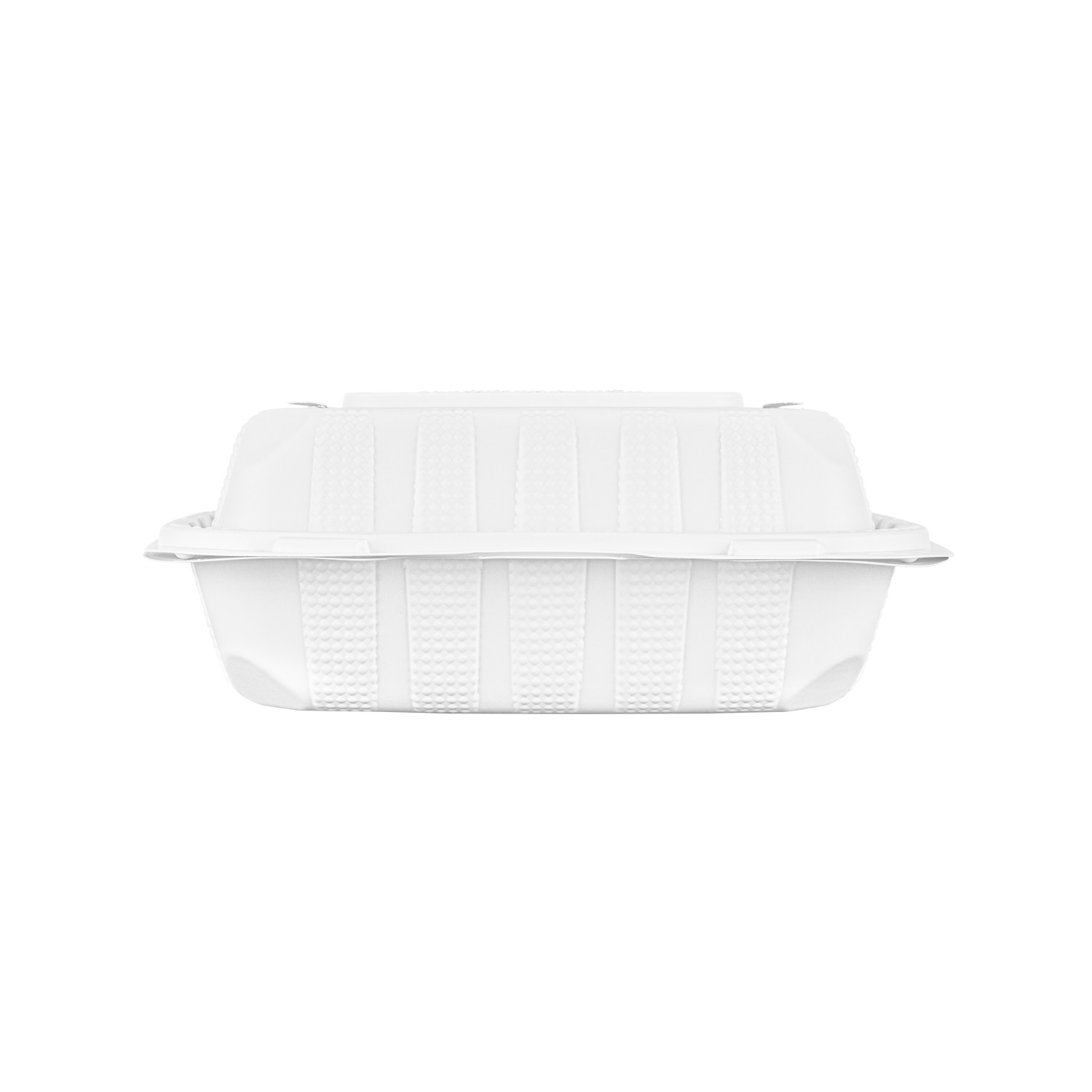Karat Earth 8″ x 8″ Mineral Filled PP Hinged Container, 1 compartment – White