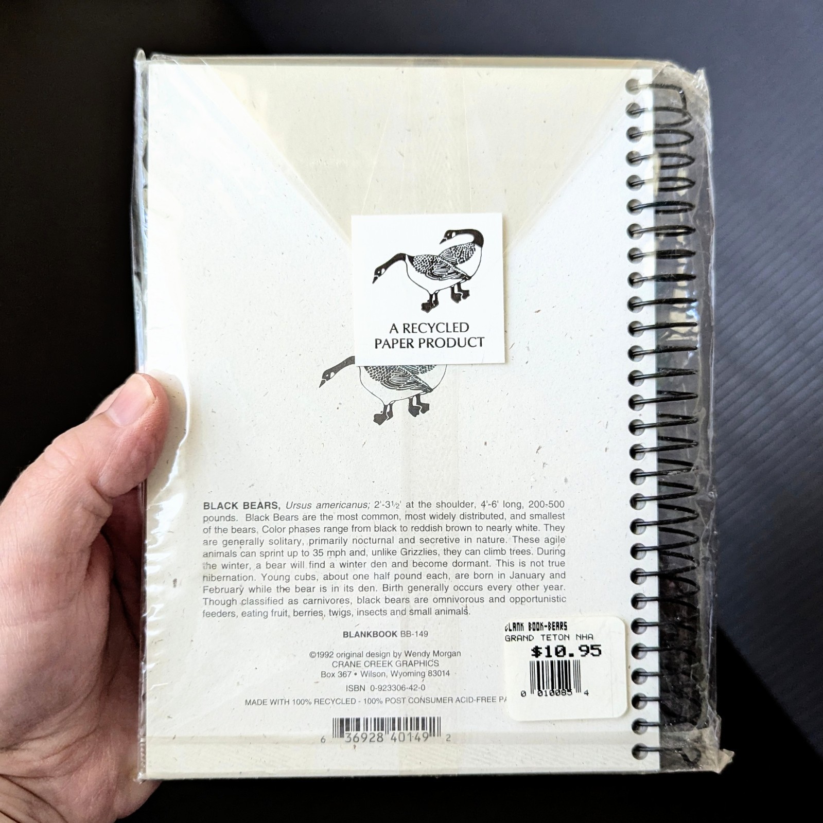 Crane Creek Graphics Blank Book Black Bears Notebook Bear Cubs Sealed